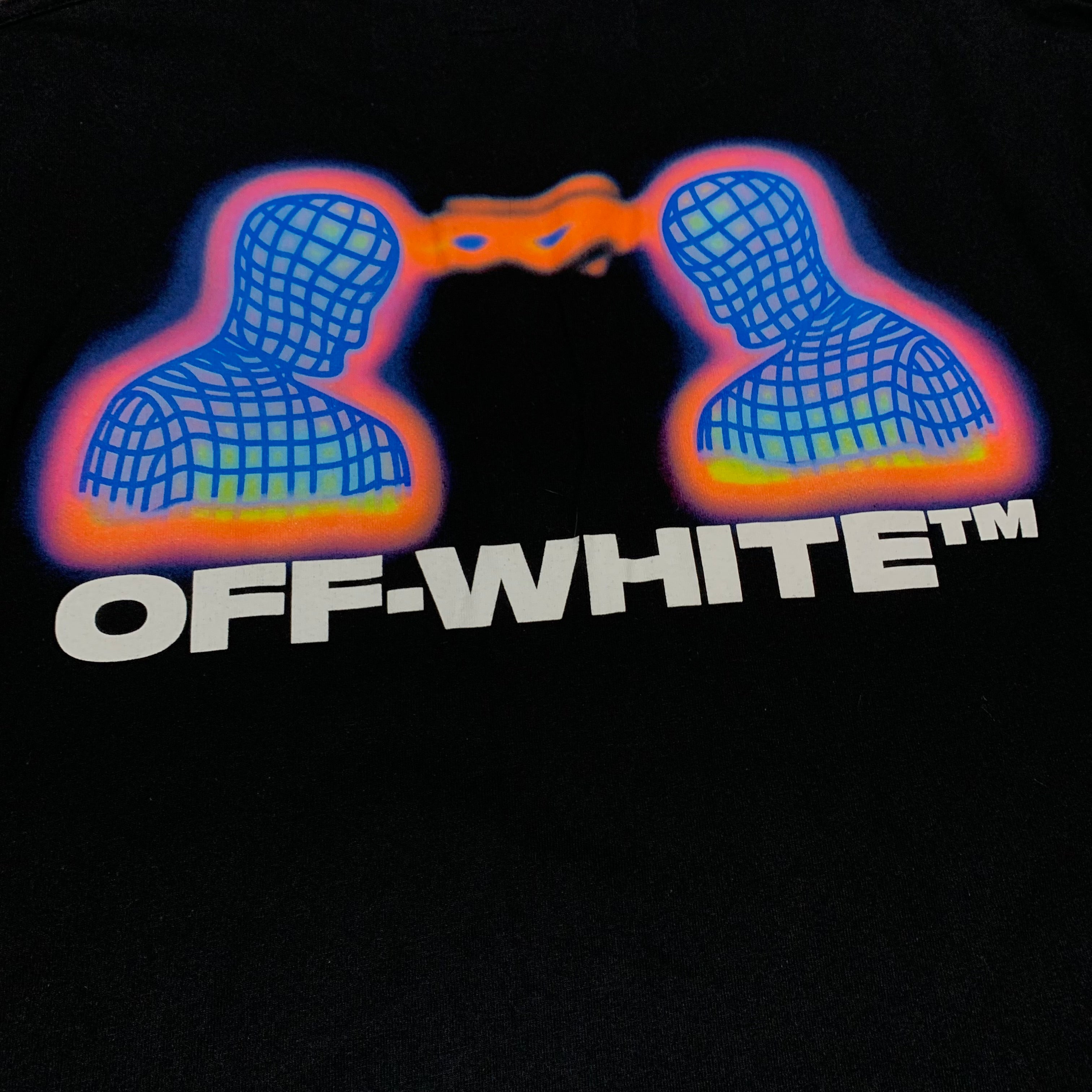 Off White XL Thermo Man Black Tee Virgil Abloh