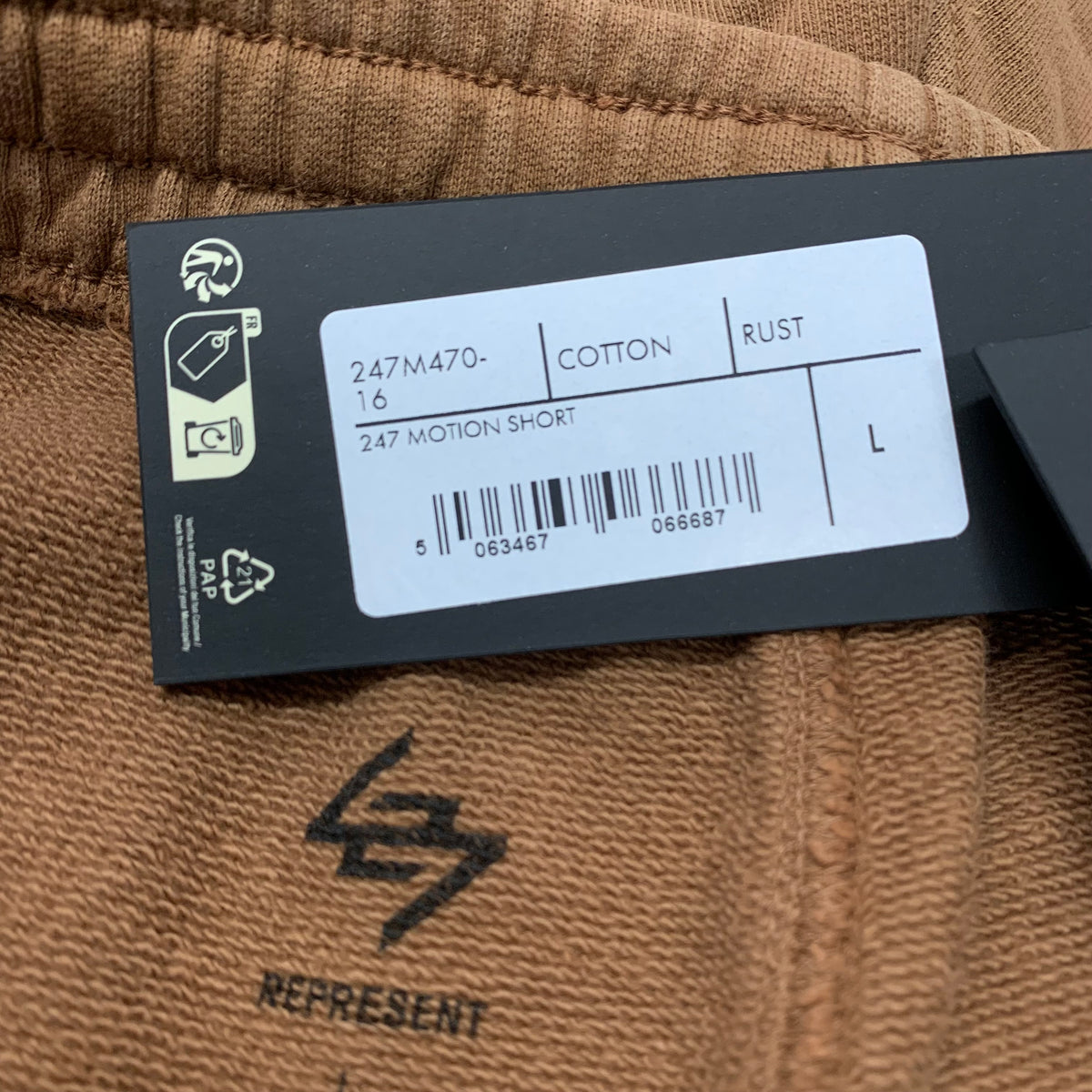 Represent Large Shorts 247 Motion Rust Jogger