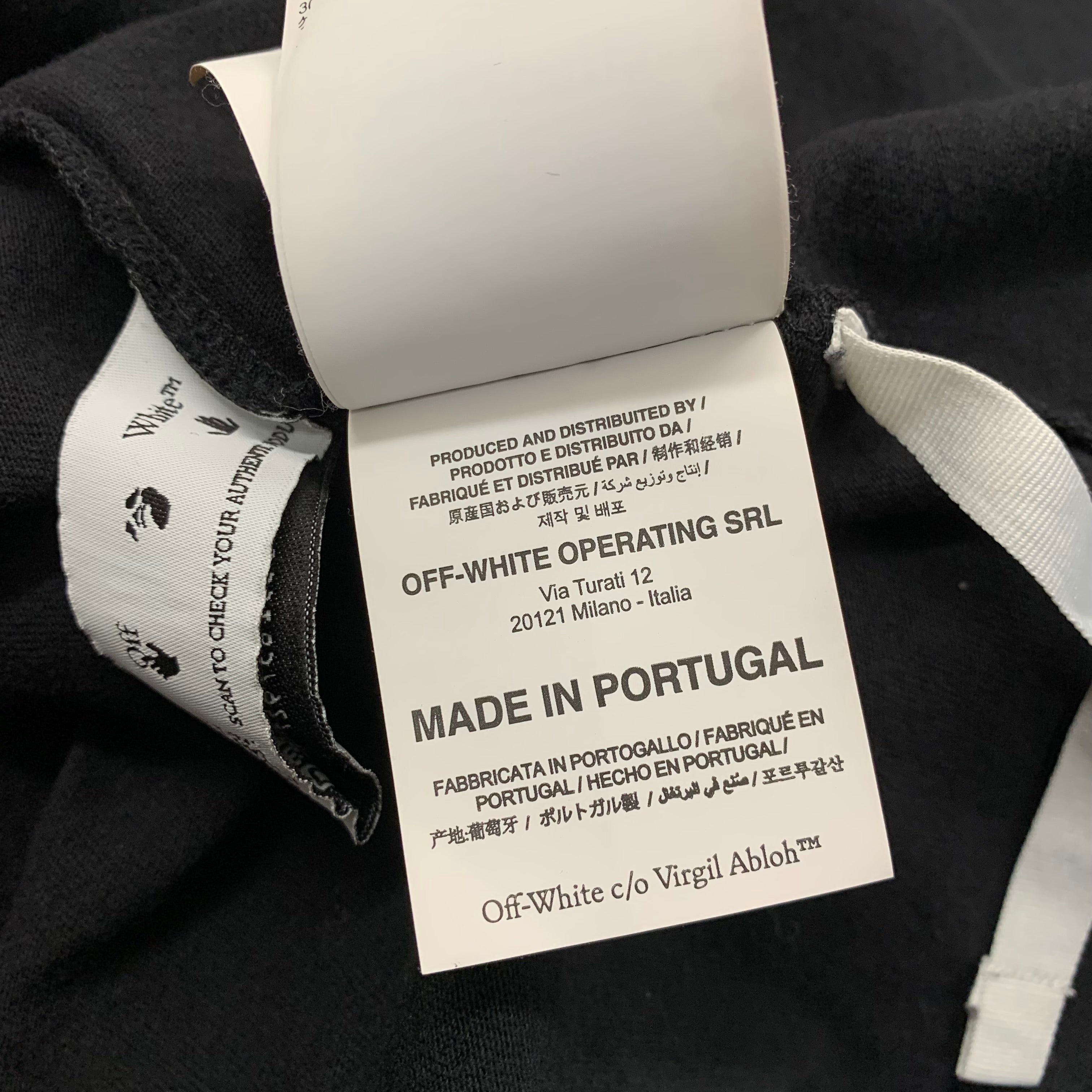 Off White Large Tee Acrylic Arrows Black T-Shirt Virgil Abloh