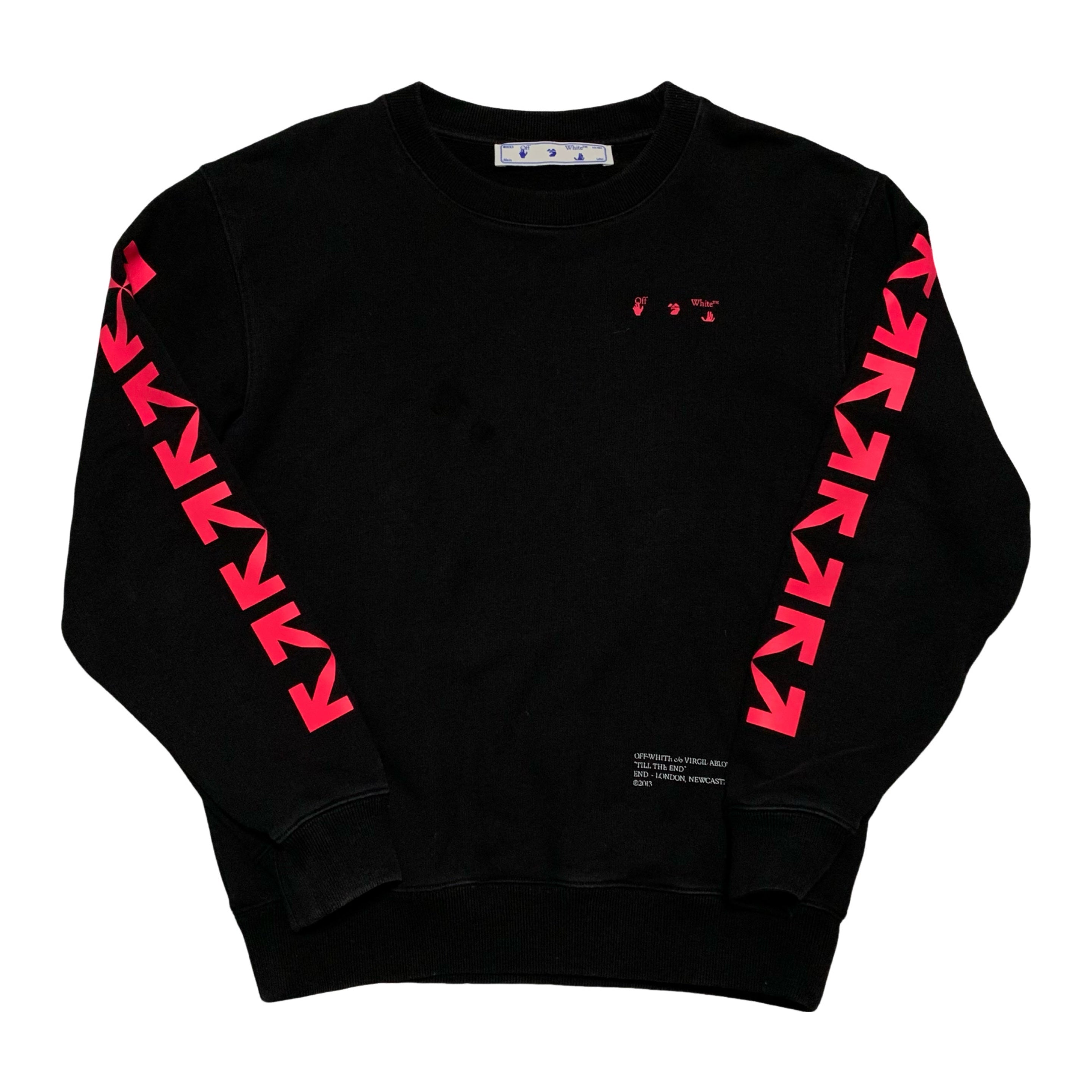 Off White Small Till The End Arrows Black Sweatshirt Crewneck Virgil Abloh Special Edition