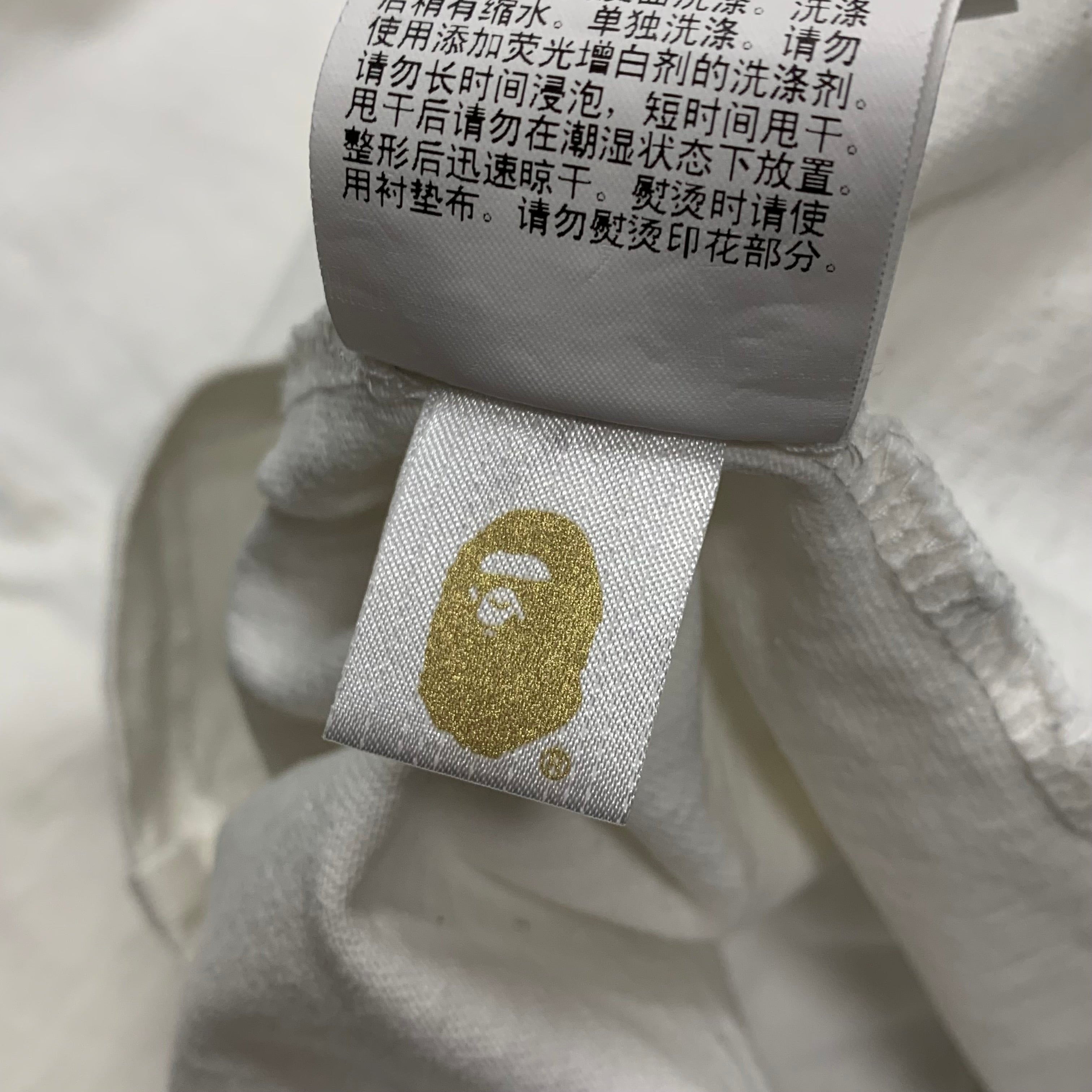 Bape Medium Tee Union Pigment Dyed Ape Head White T-Shirt A Bathing Ape