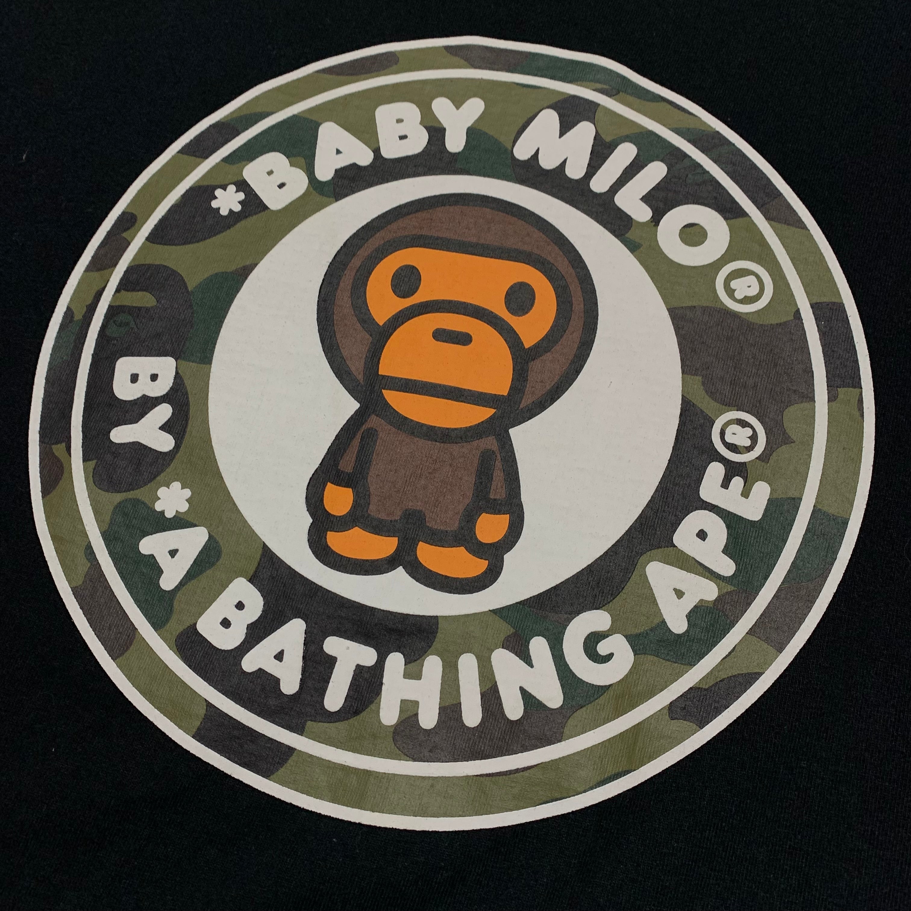 Bape Large Baby Milo Busy Works Camo Black Tee A Bathing Ape