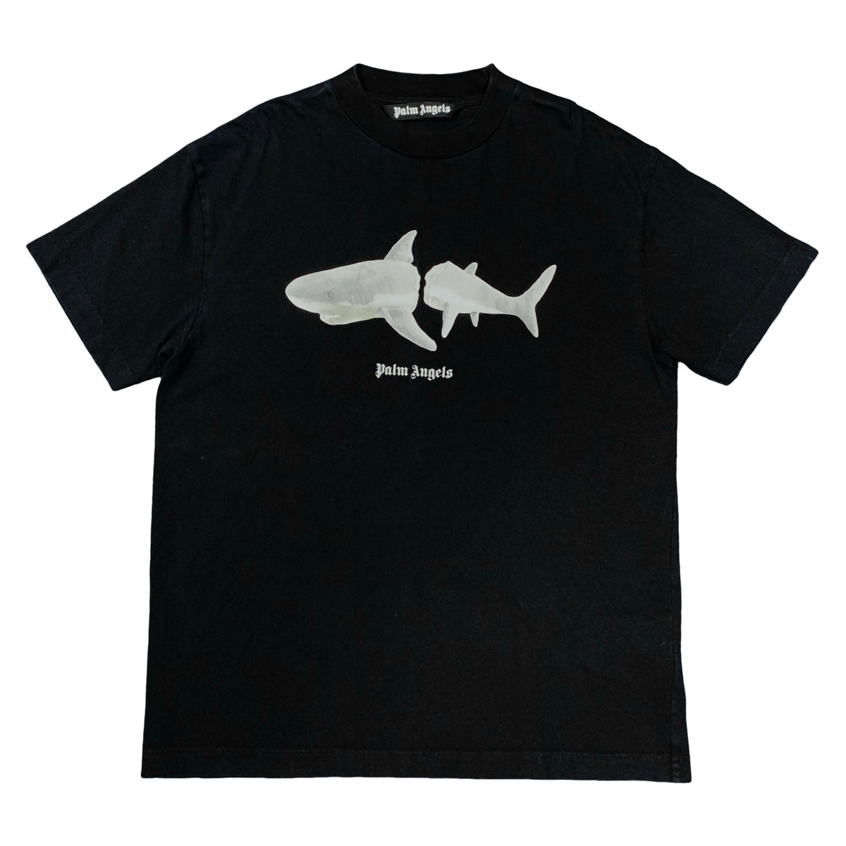 Palm Angels Large Tee Shark Graphic Black T-Shirt