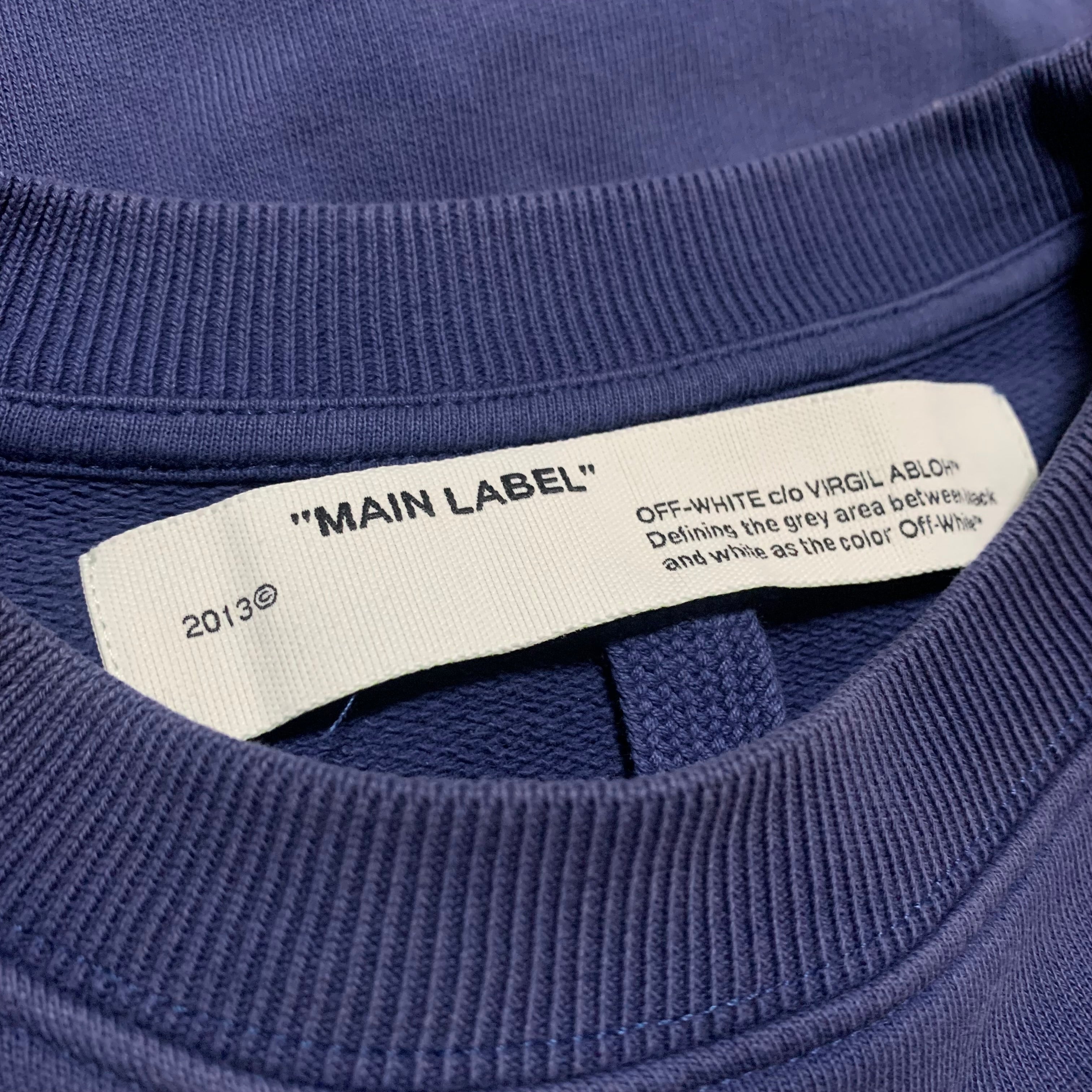 Off White Small Skull Skeleton Blue Sweatshirt Crewneck Virgil Abloh