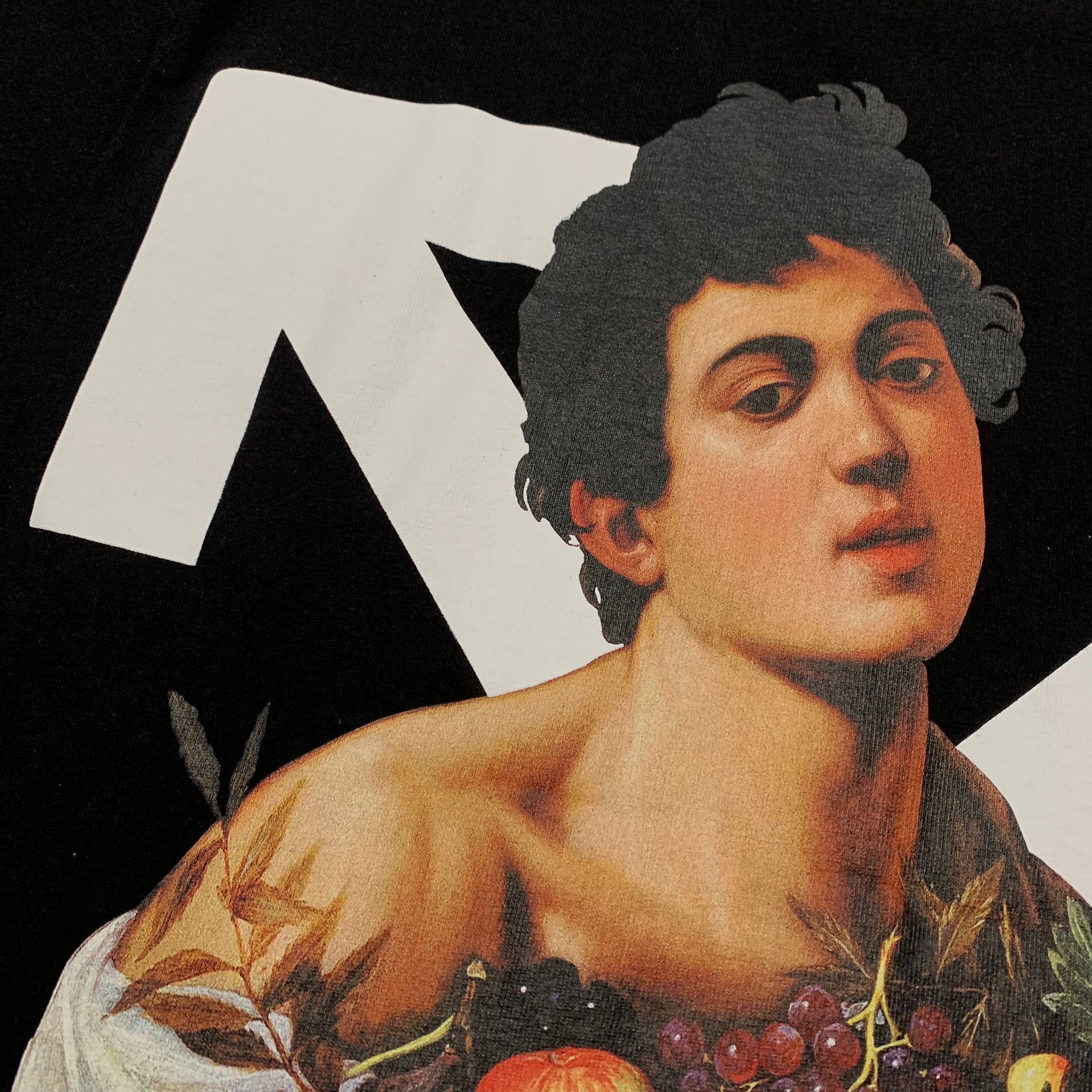 Off White XS Caravaggio Boy Arrows Black Tee Virgil Abloh
