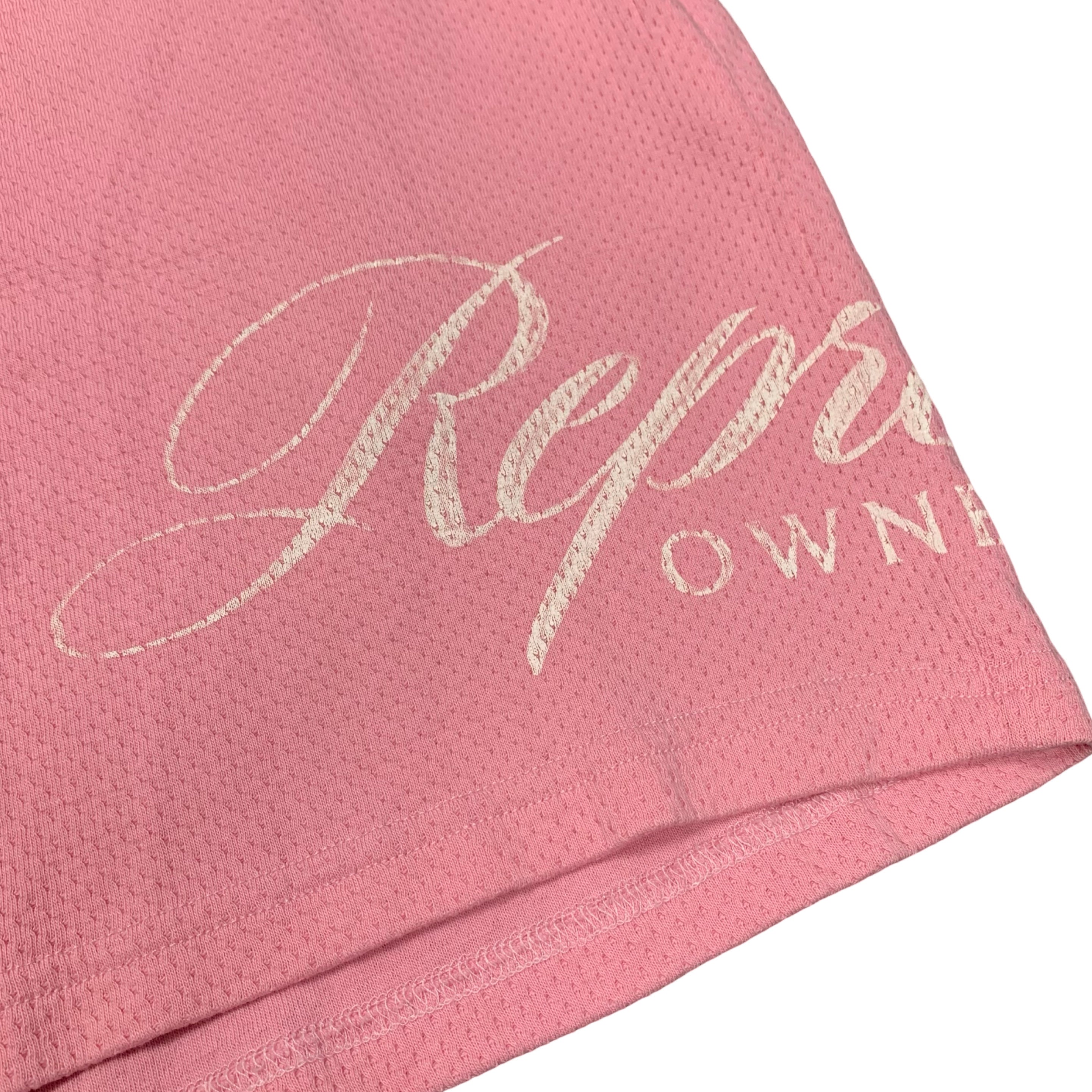 Represent Small Shorts Owners Club Script Pink Mesh Zip Bottoms