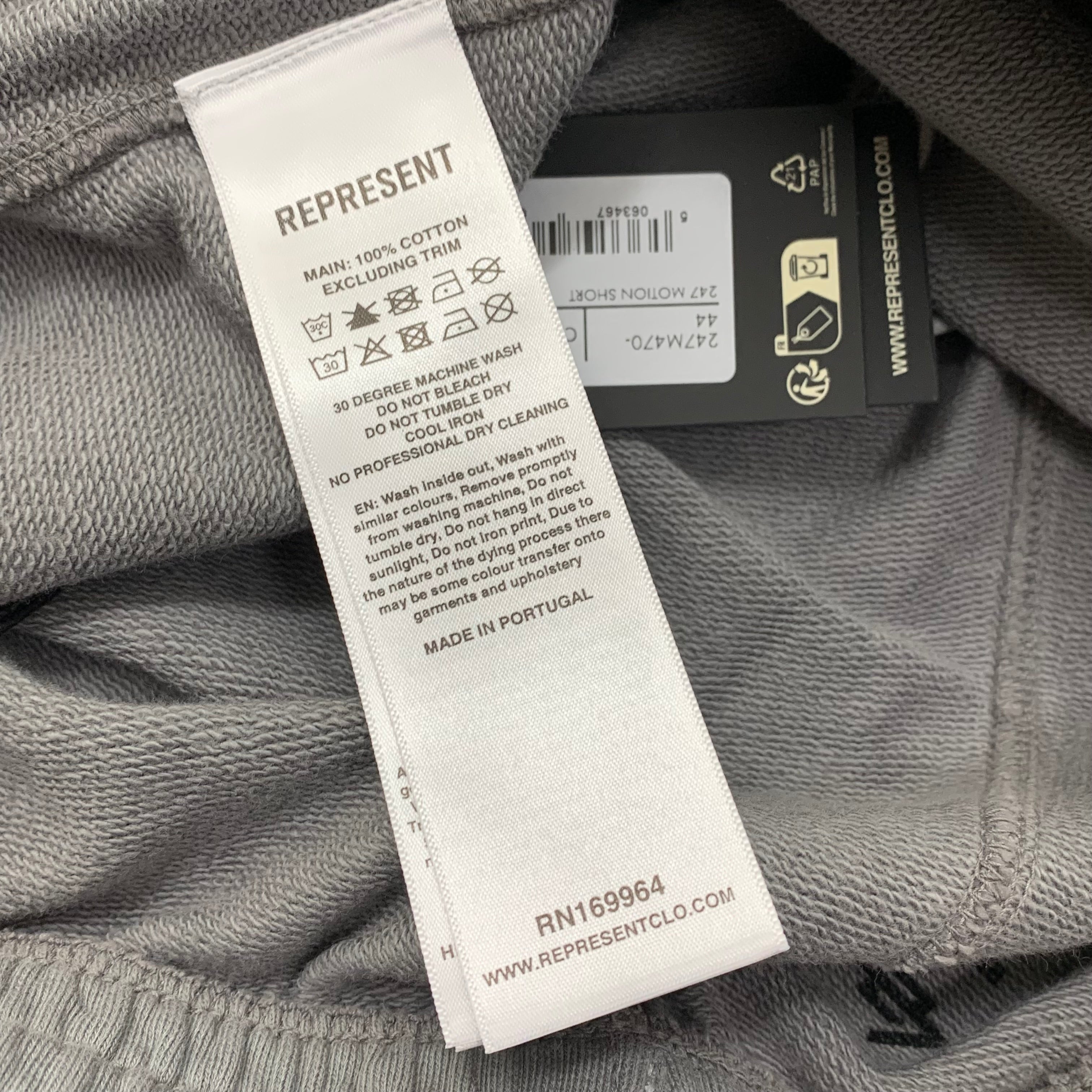 Represent Large Shorts 247 Motion Titanium Grey Shorts Bottoms
