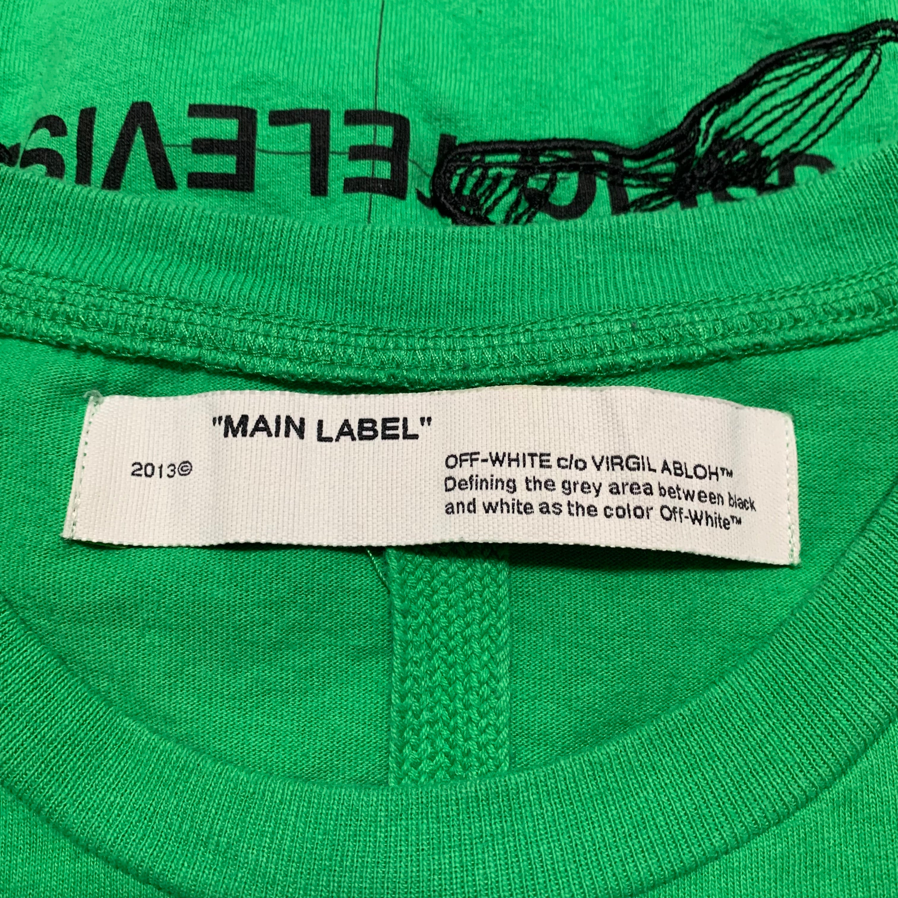 Off White Medium Public Television Green Tee Virgil Abloh