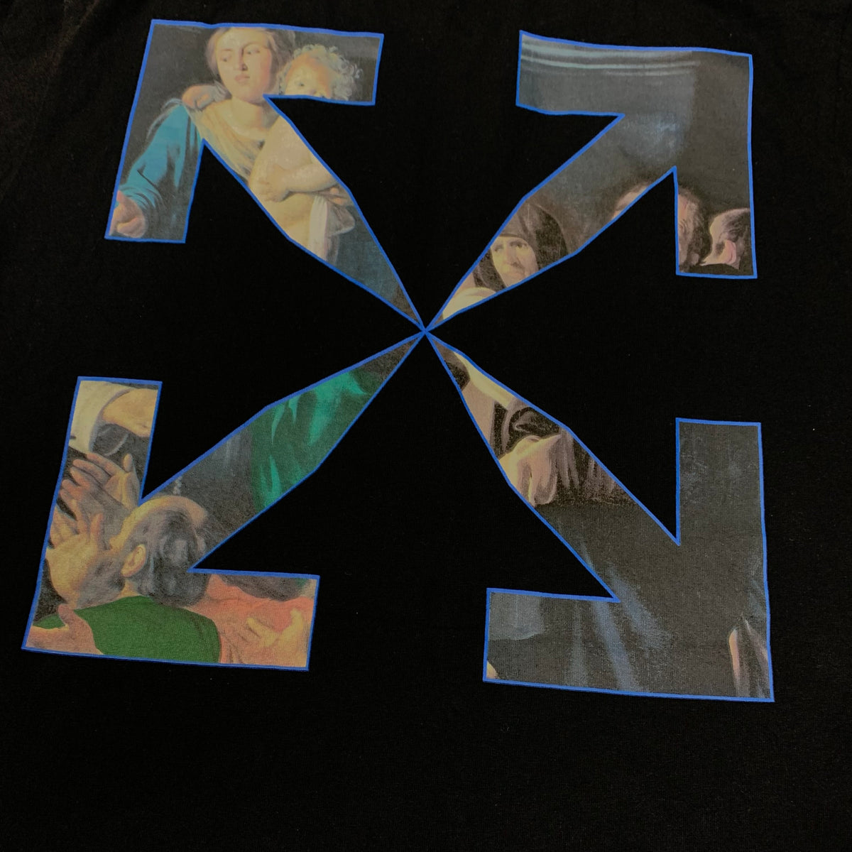 Off White Small Tee Caravaggio Arrows Black T-Shirt Virgil Abloh