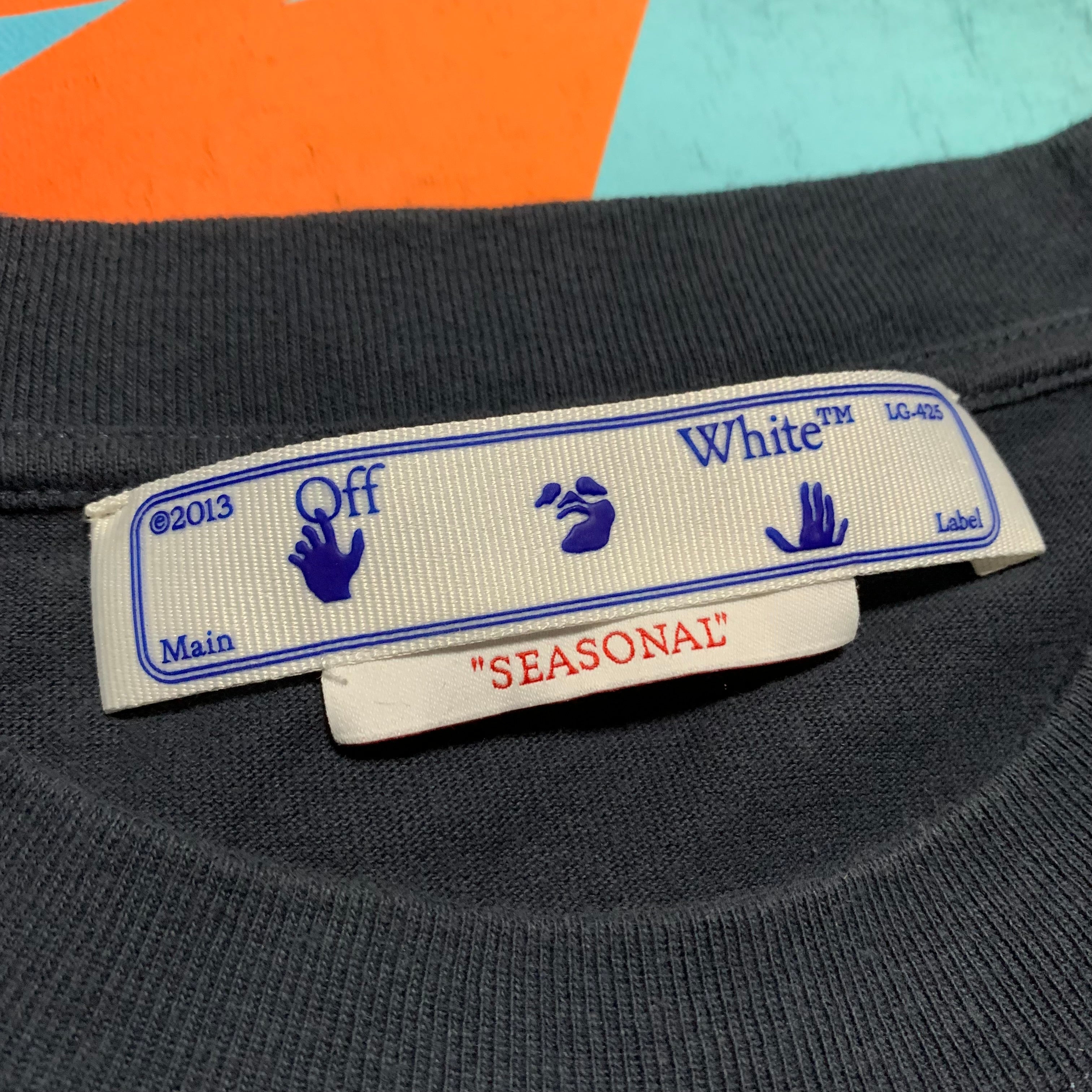 Off White Medium Lighting Arrows Blue Tee Virgil Abloh