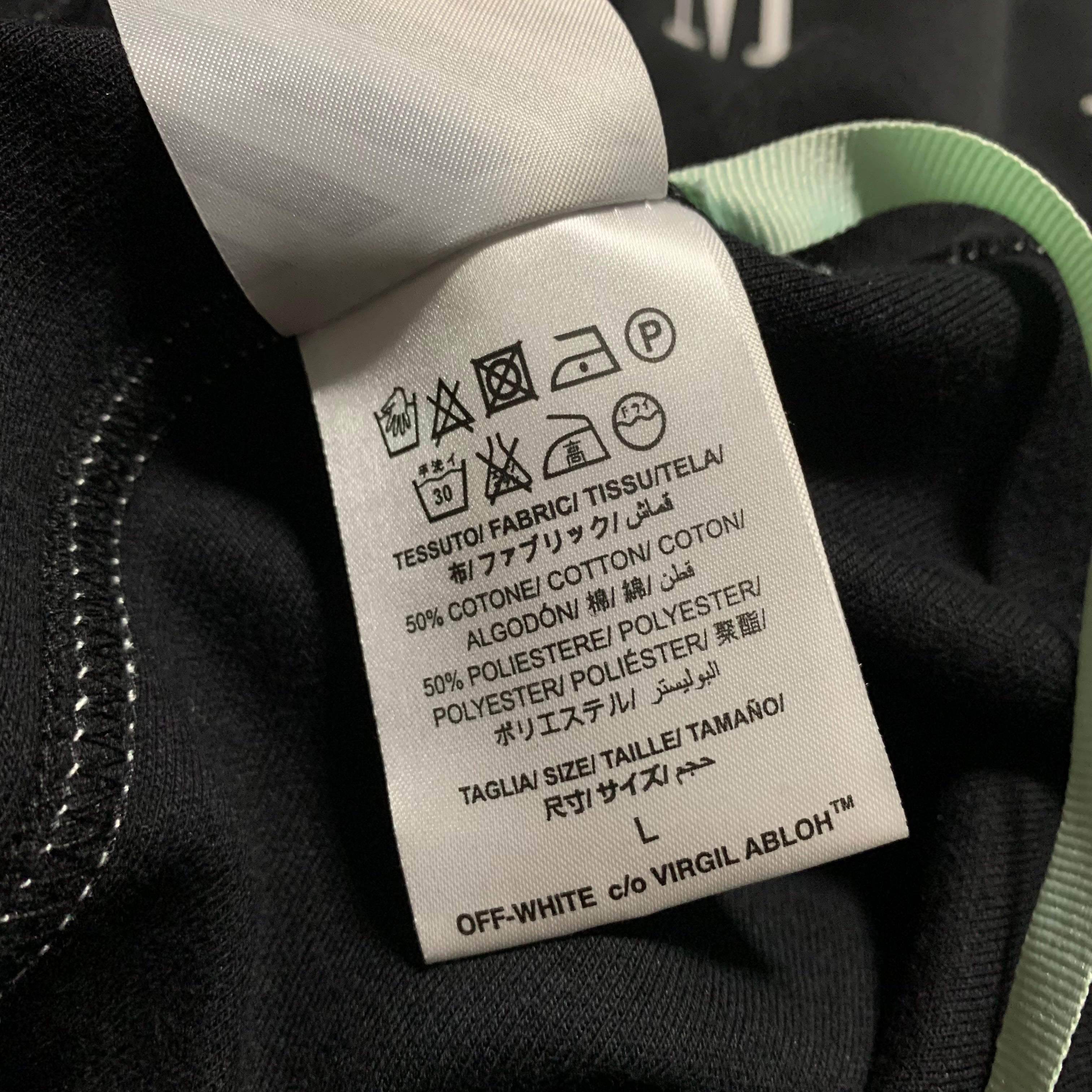 Off White Large Hoodie 'I WAS JUST THINKING' Black Virgil Abloh