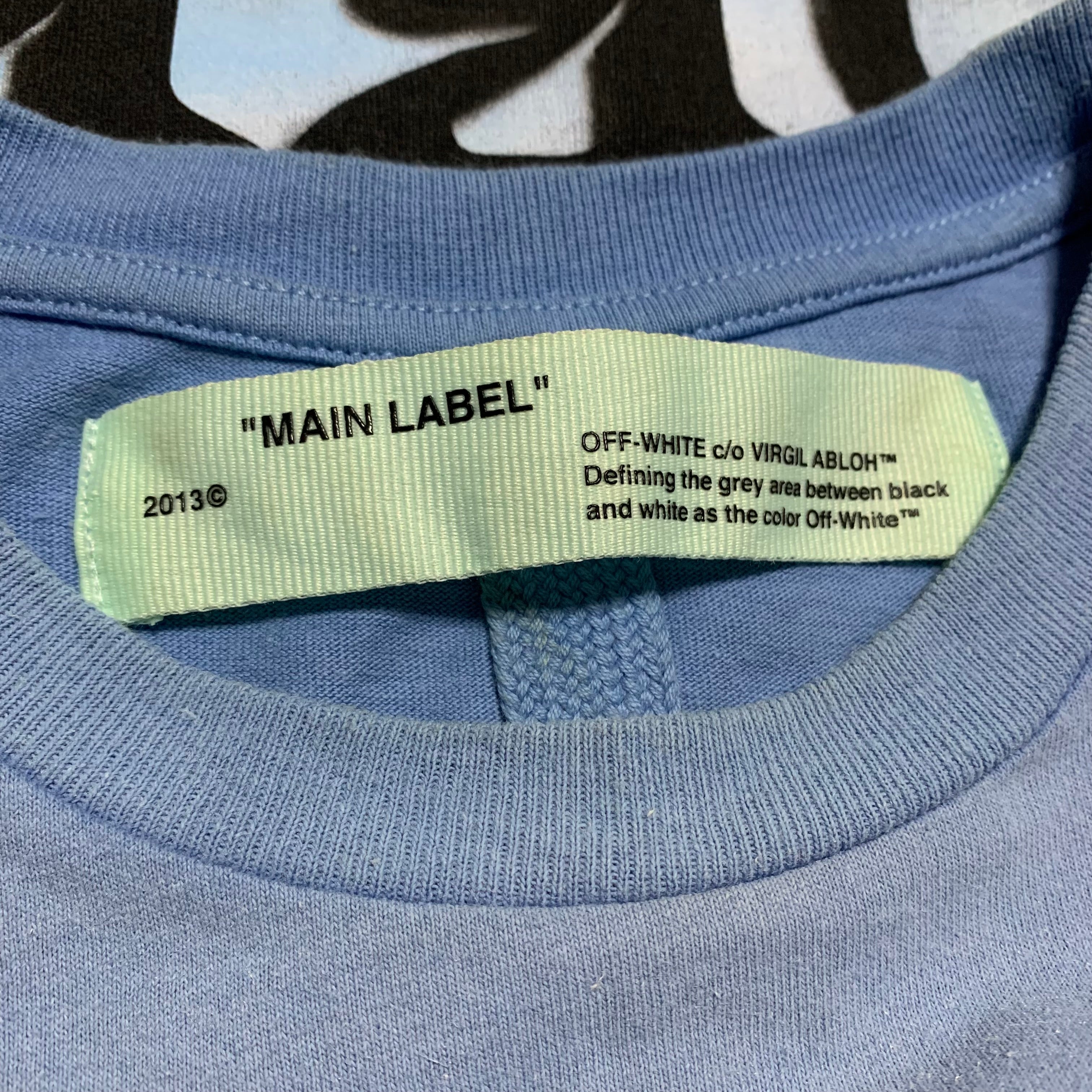 Off White XS Statue of Liberty Blue Tee Virgil Abloh