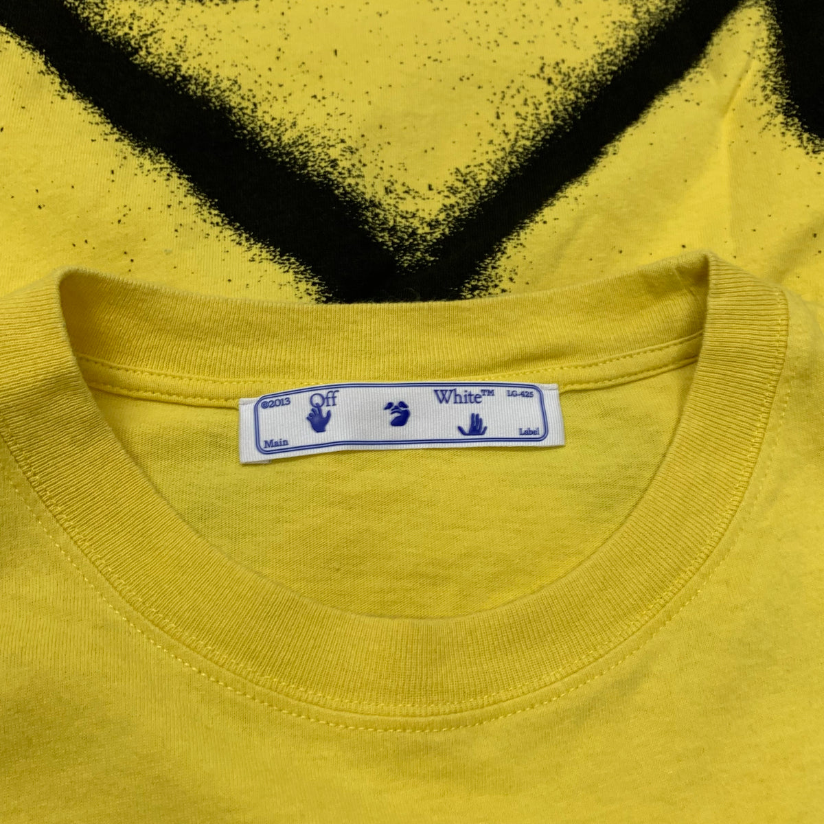 Off White Large Tee Graffiti Arrows Yellow T-Shirt Virgil Abloh