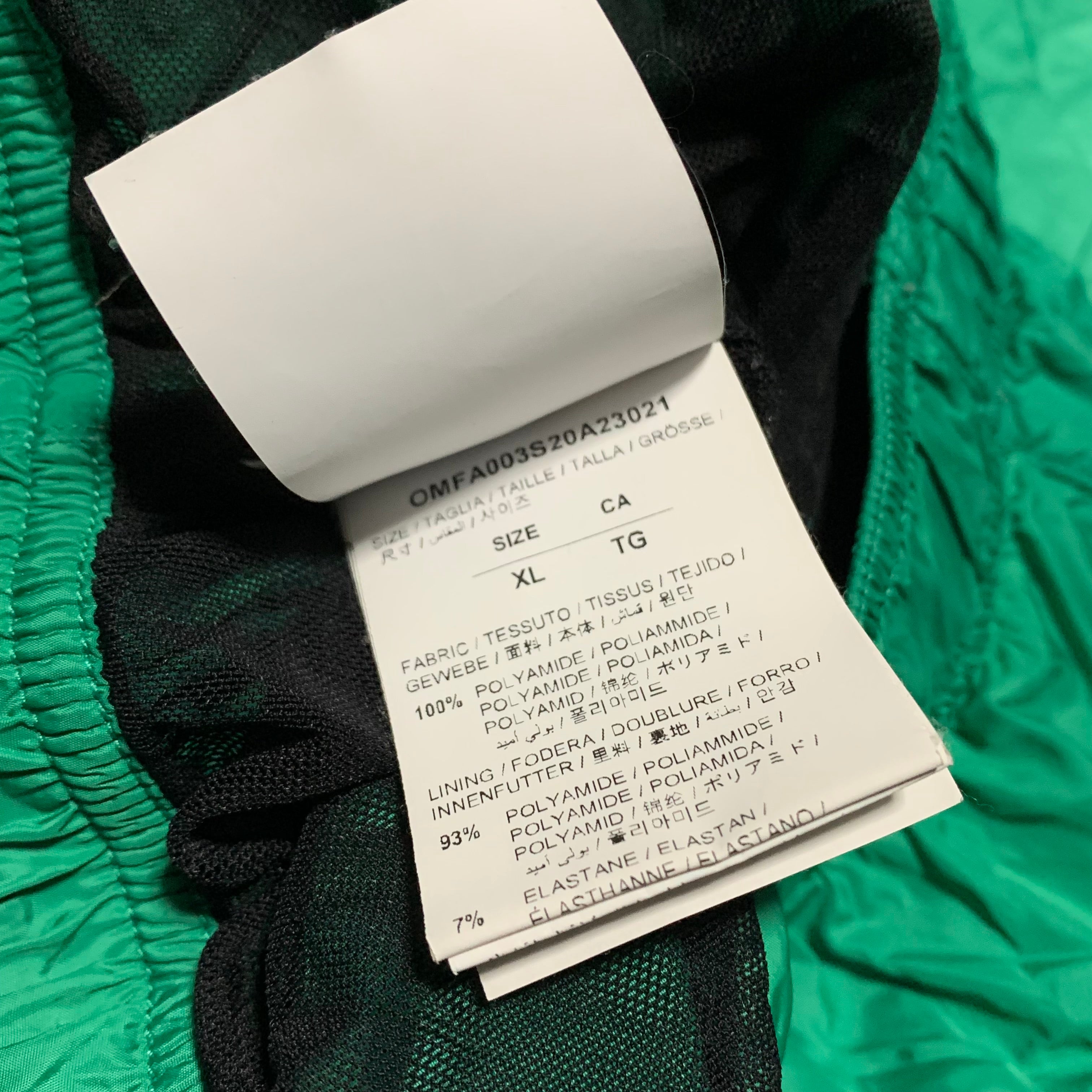 Off White XL Swim Shorts Green Bottoms Virgil Abloh