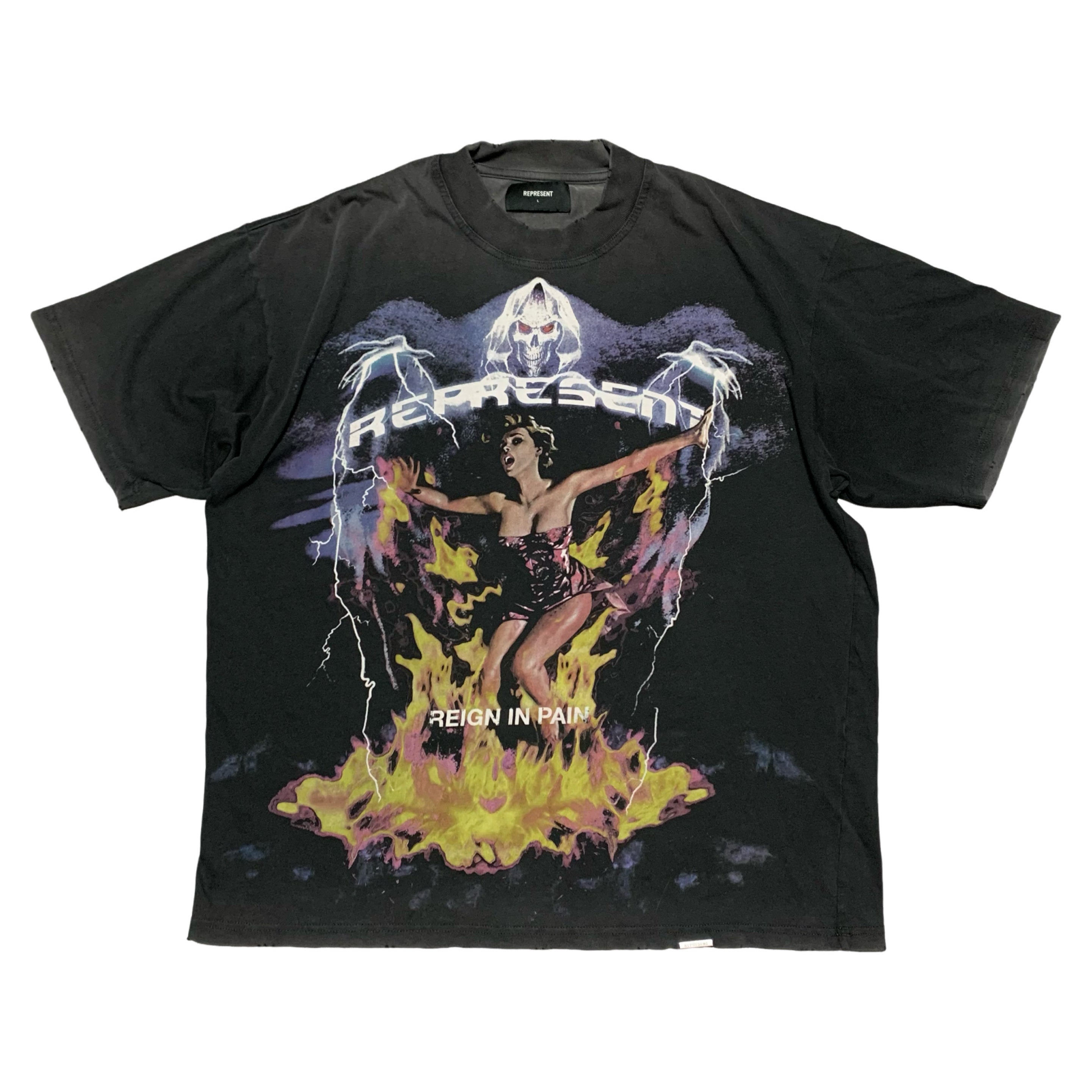 Represent Large Spirit Reaper Vintage Black Tee