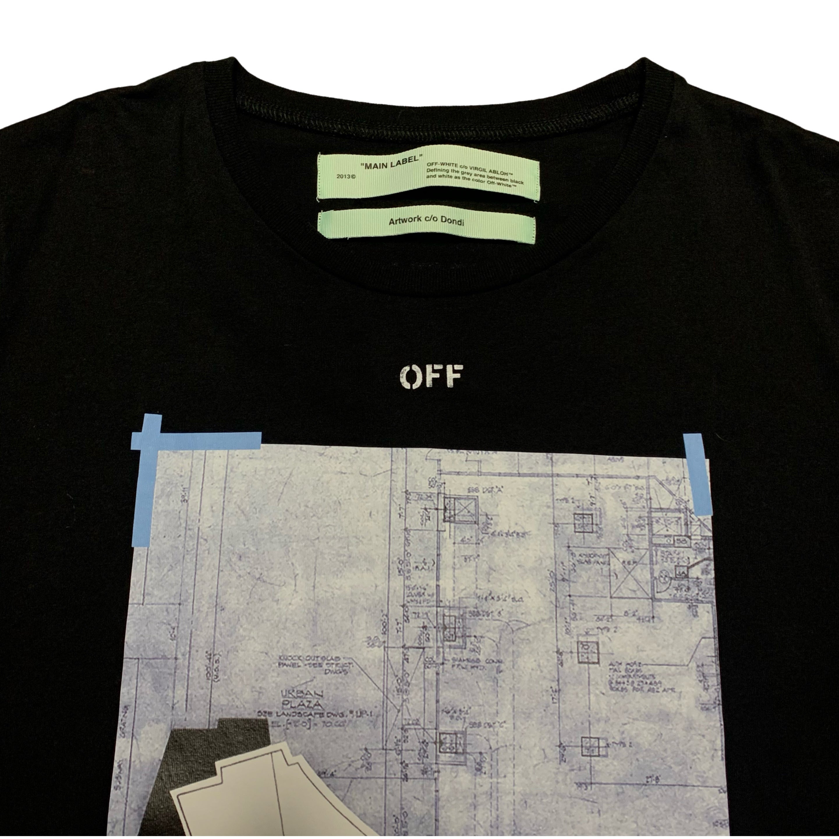 Off White Large Dondi Art Graphic Black Tee Virgil Abloh