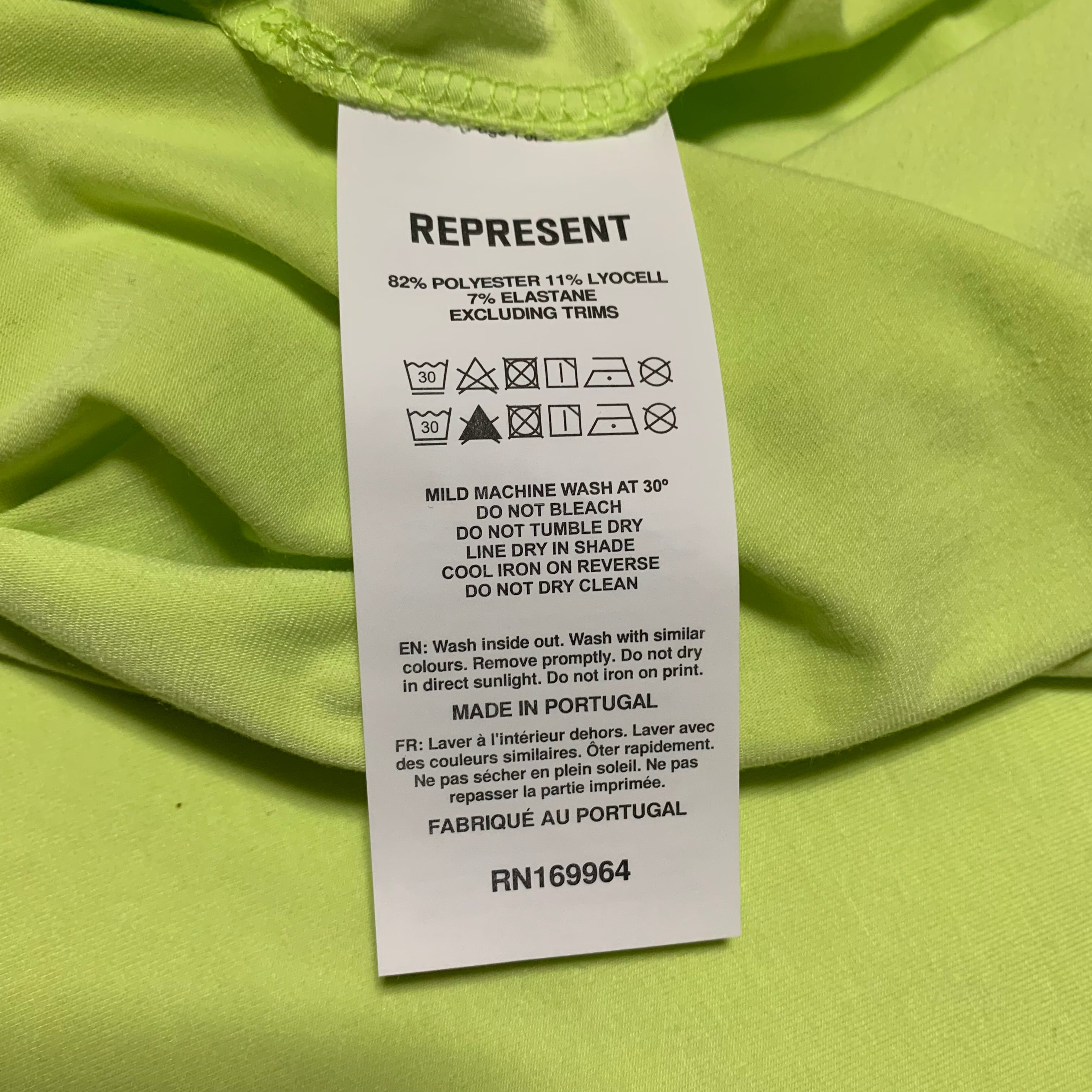 Represent Small 247 Future Terrains Oversized Tank Top Shadow Lime Green