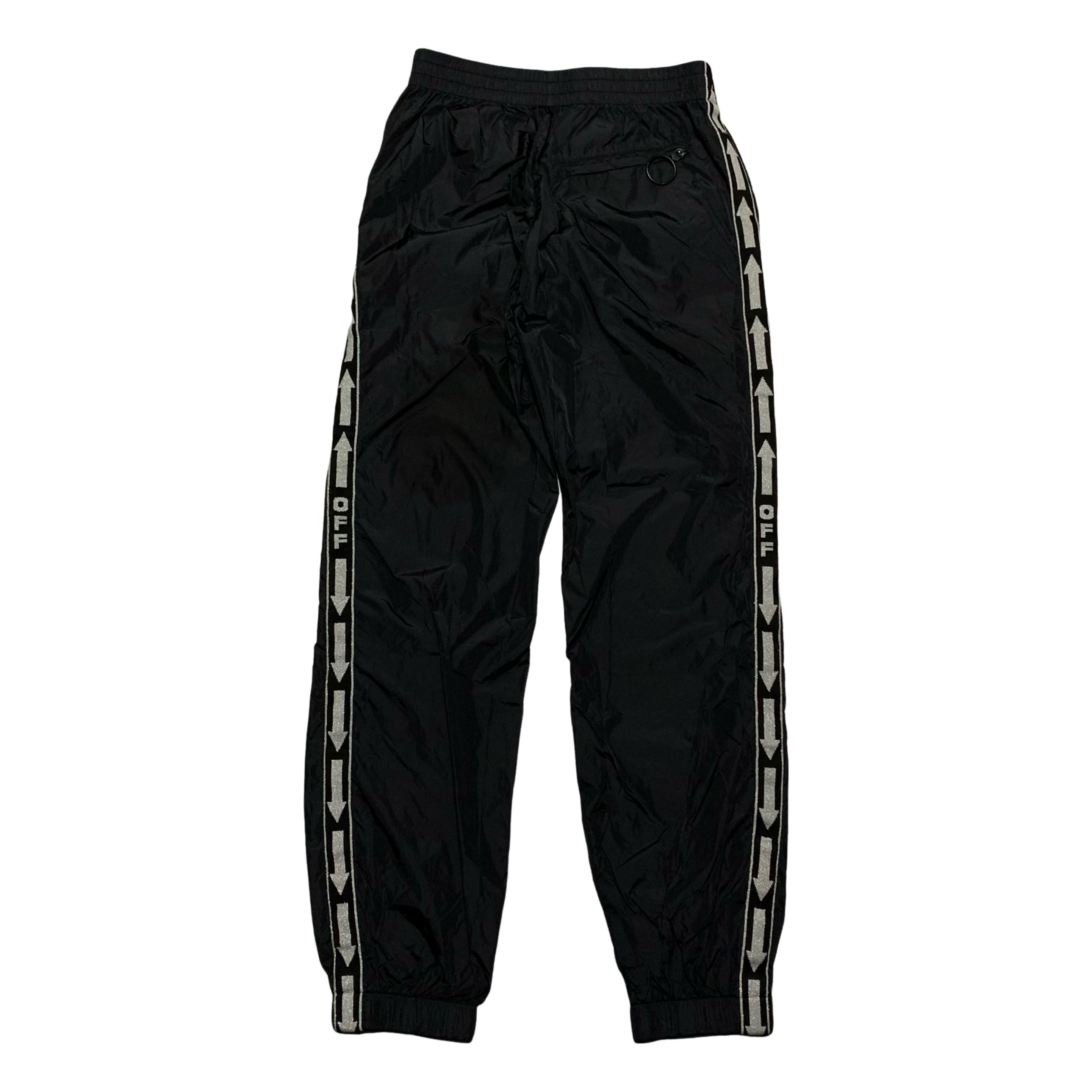 Off White Small Track Pants Bottoms Black Nylon Virgil Abloh