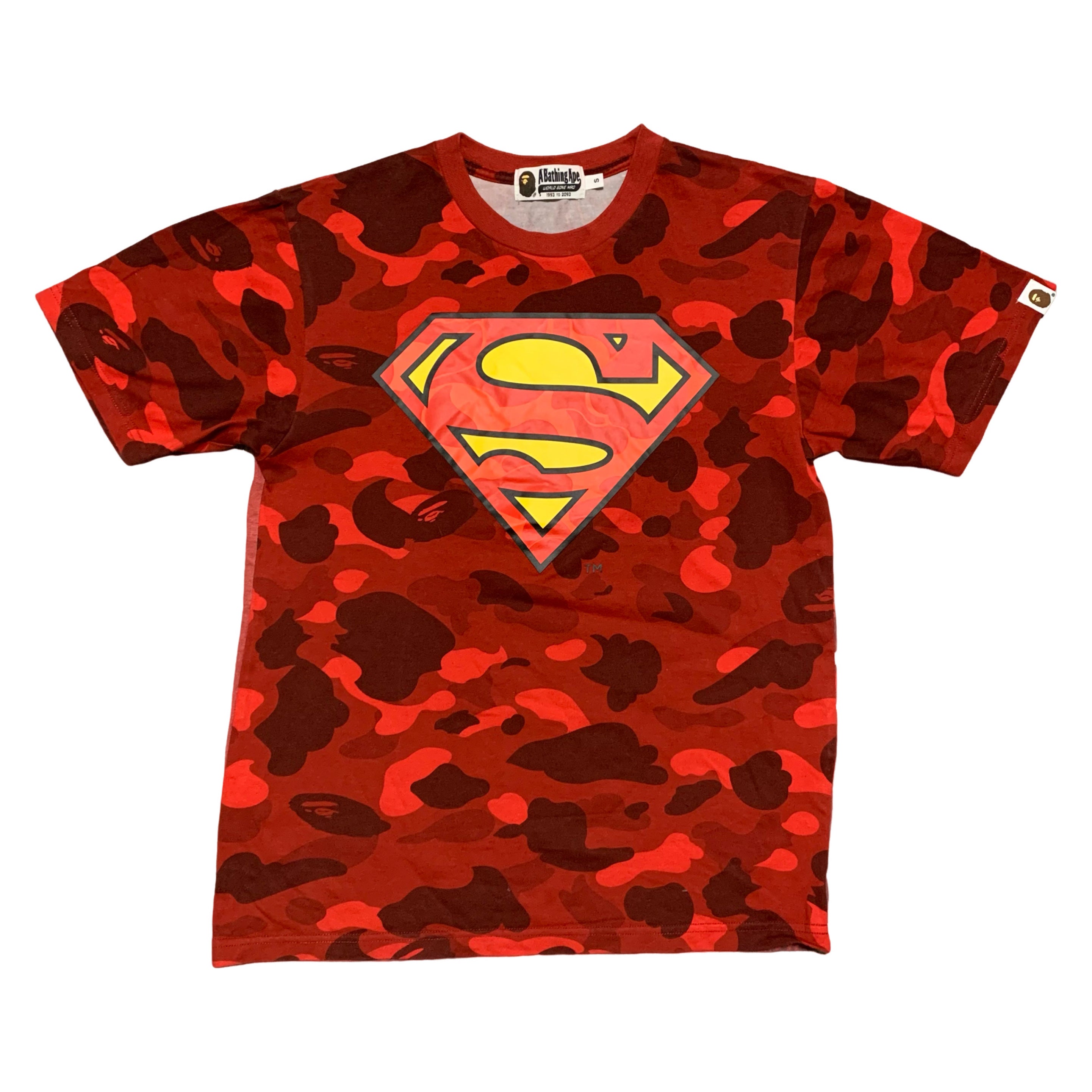 Bape Small Superman Logo Red Camo A Bathing Ape DC