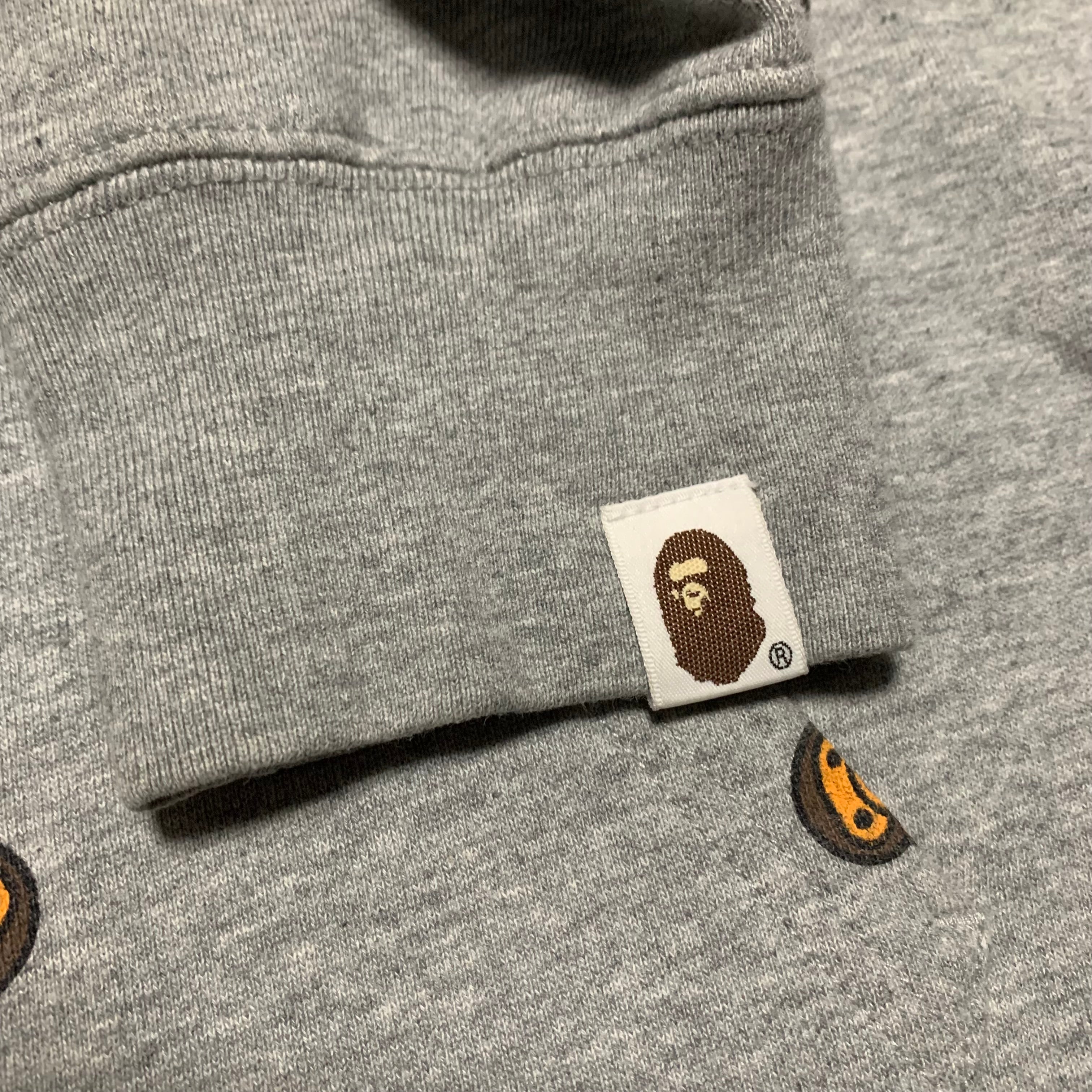 Bape Large Hoodie Baby Milo Grey Hoodie A Bathing Ape 2016