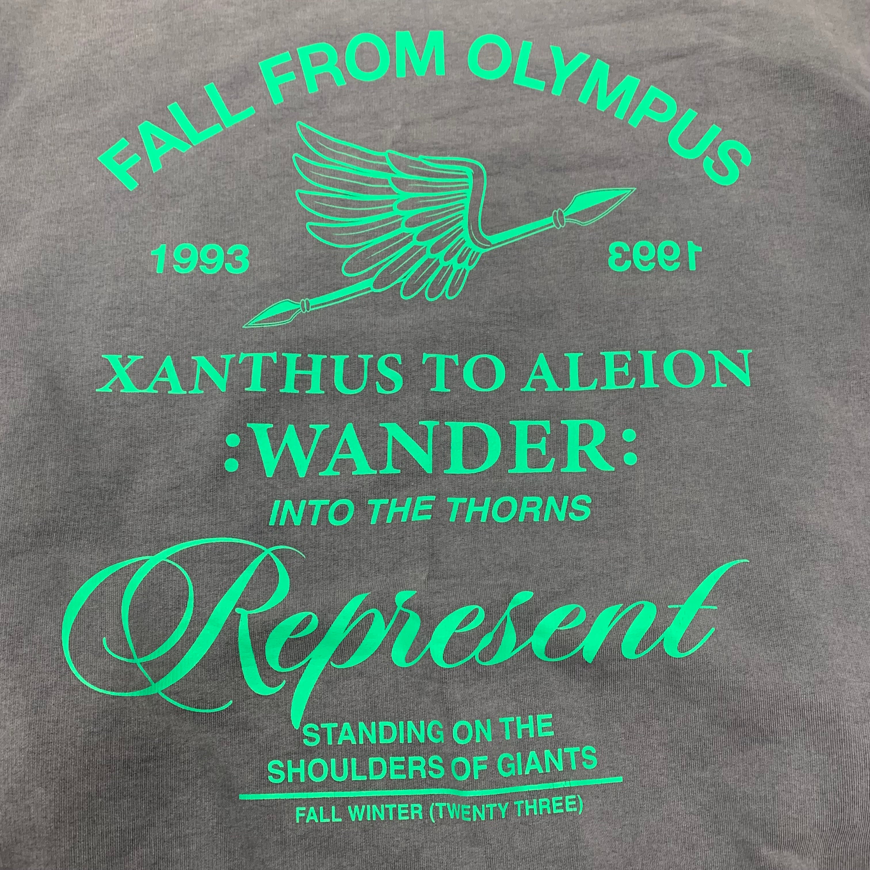 Represent Large Sweatshirt Fall From Olympus Storm Grey Sweatshirt Crewneck