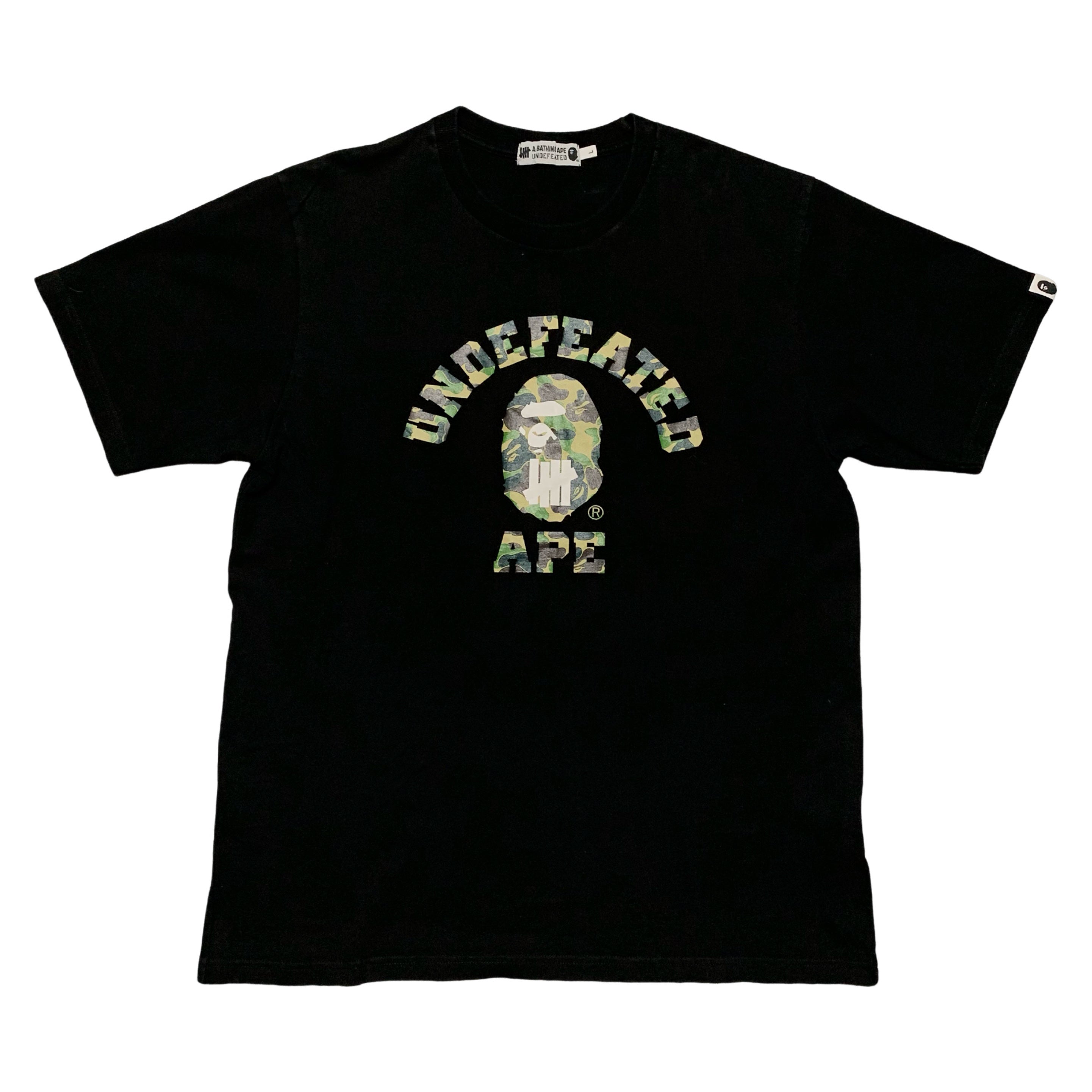 Bape Large Undefeated ABC College Black Tee A Bathing Ape