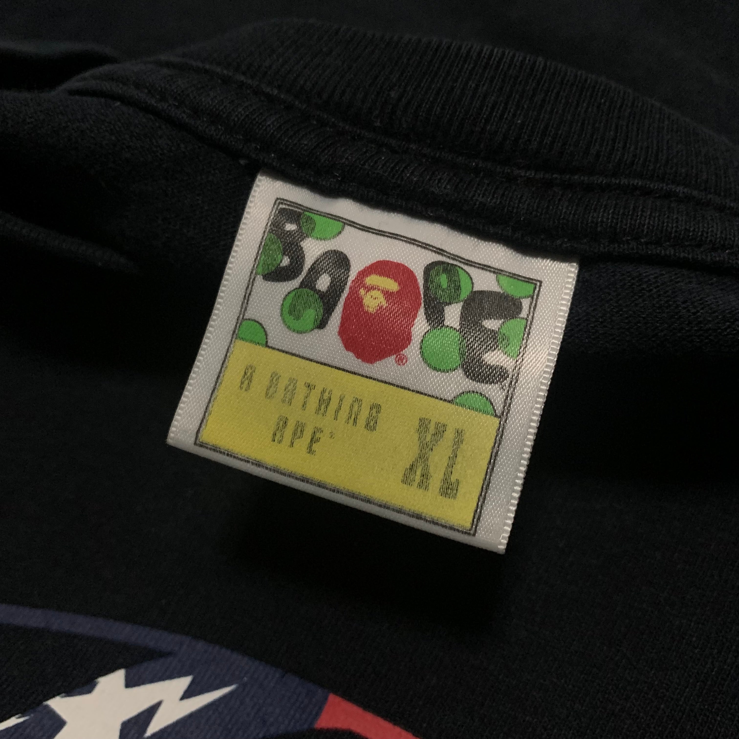 Bape XL USA Graphic Black Long Sleeve Tee A Bathing Ape