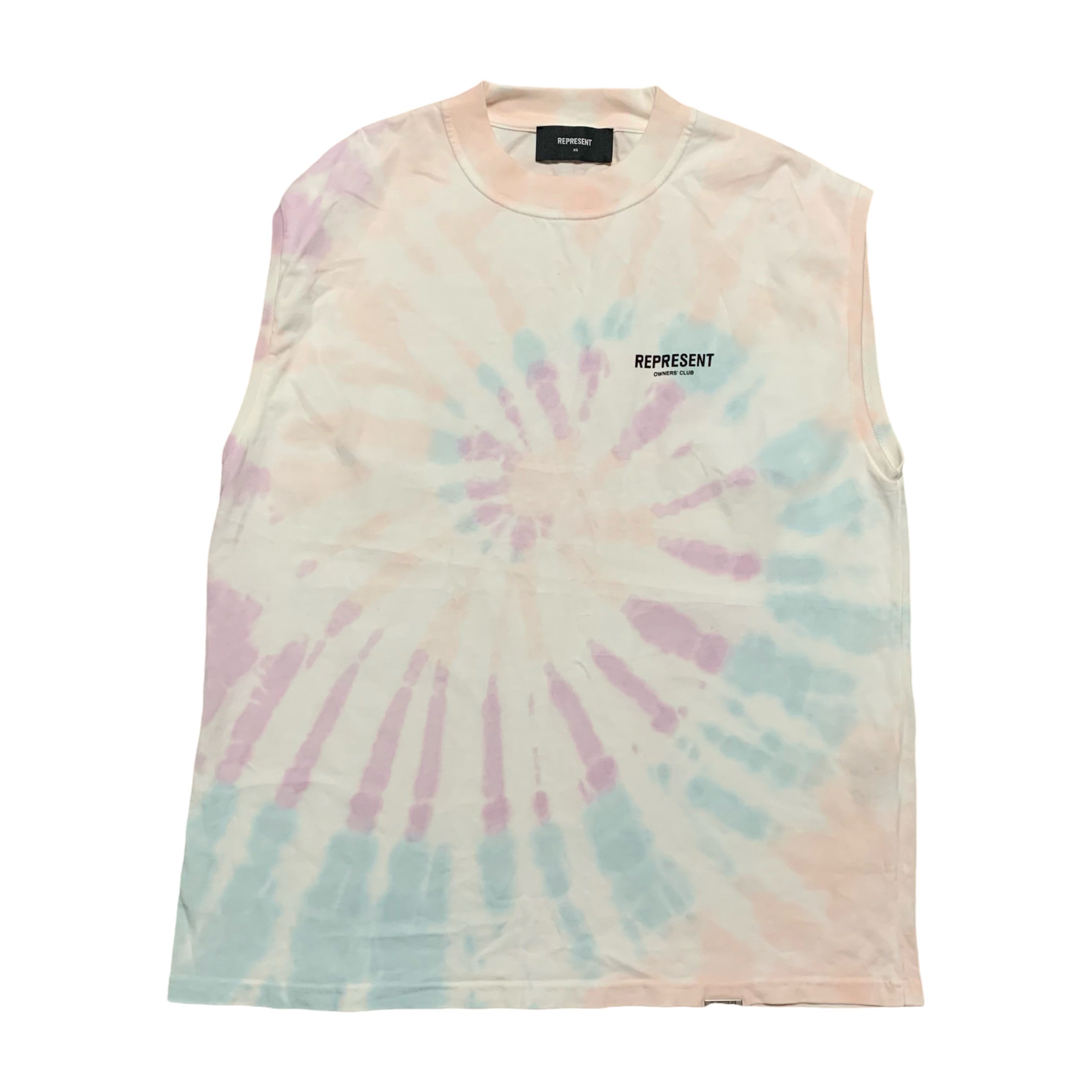 Represent XS Owners Club Tie Dye White Vest Sleeveless Tee