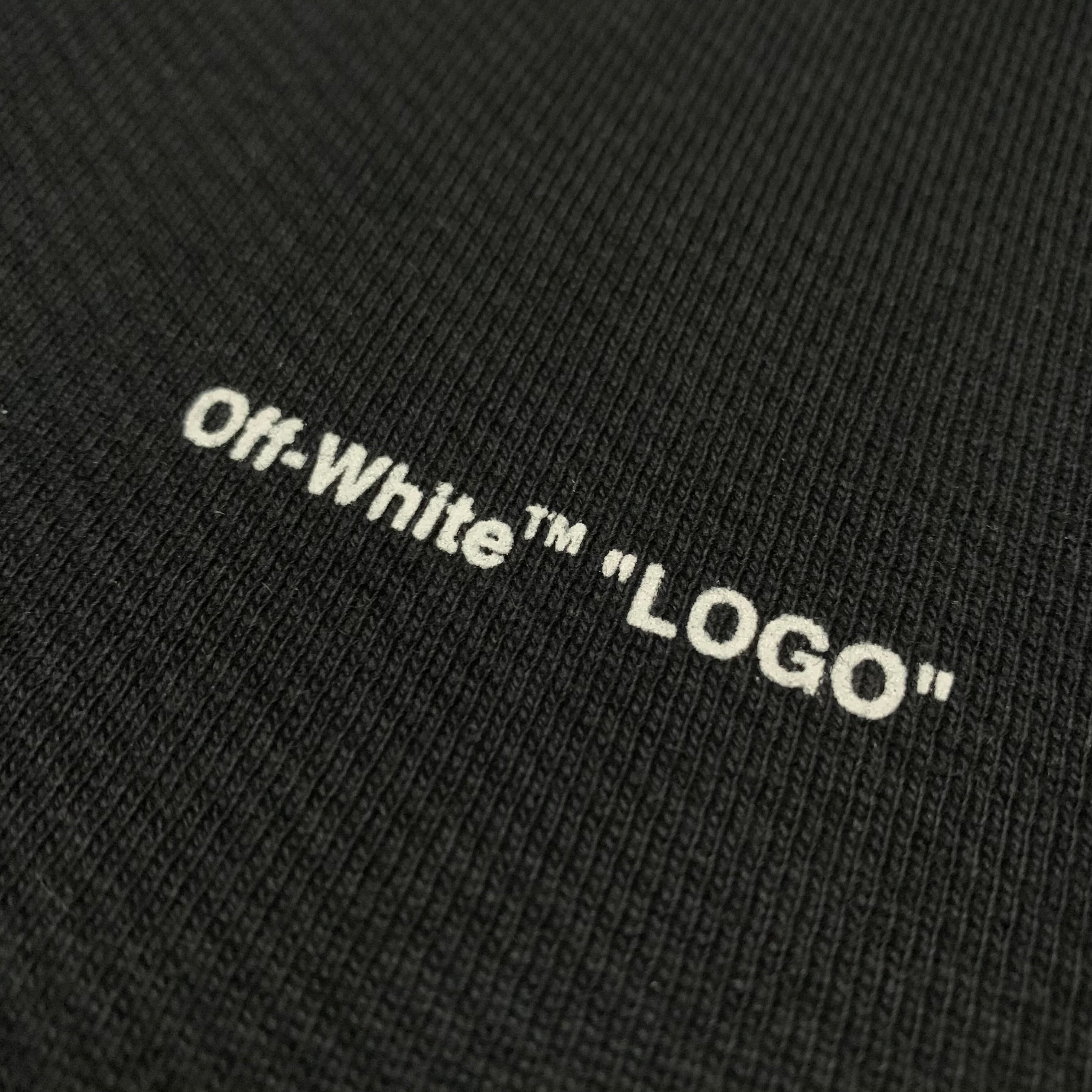 Off White Medium "Logo" Black Hoodie Virgil Abloh