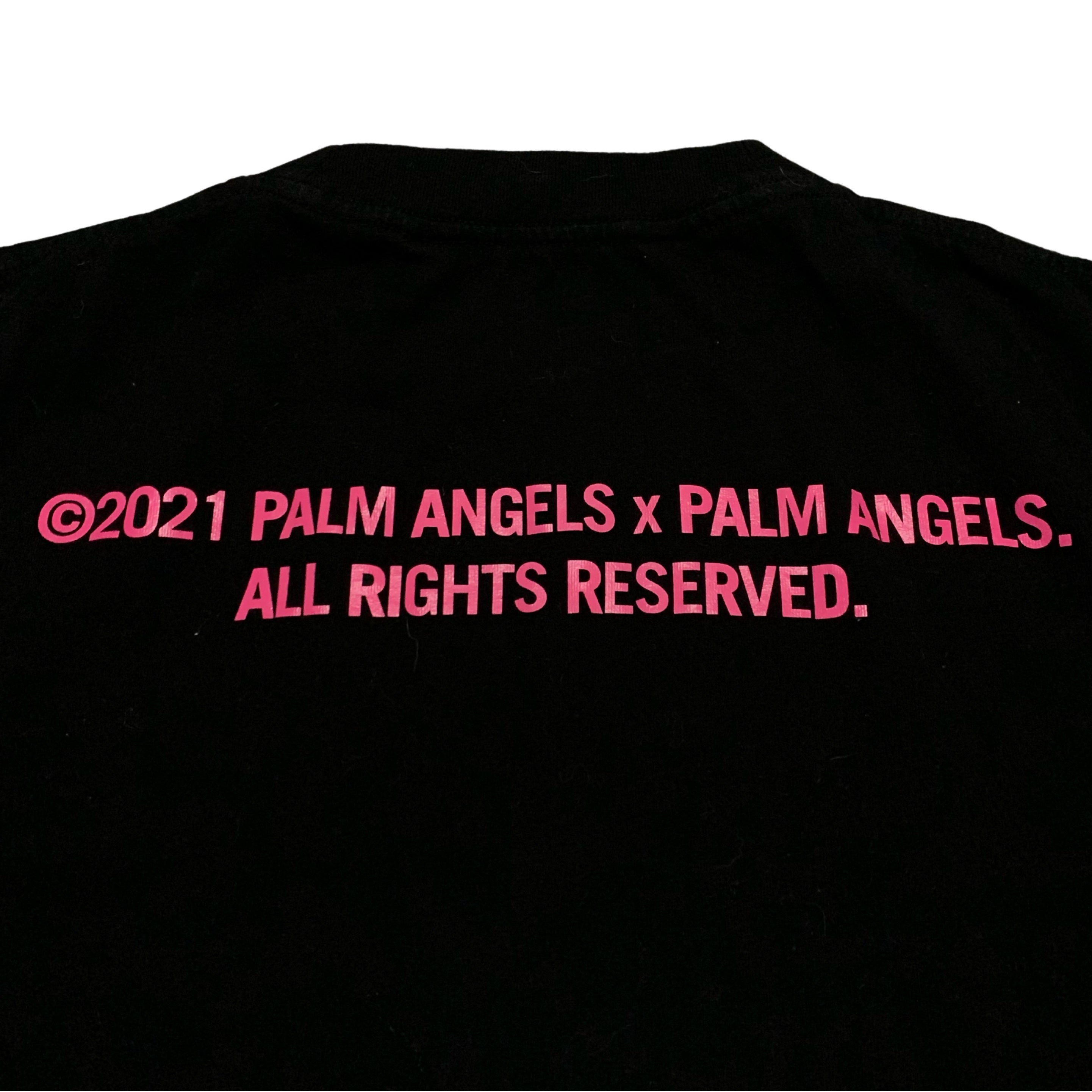 Palm Angels Large Palm Tree Pink Black Tee 2021