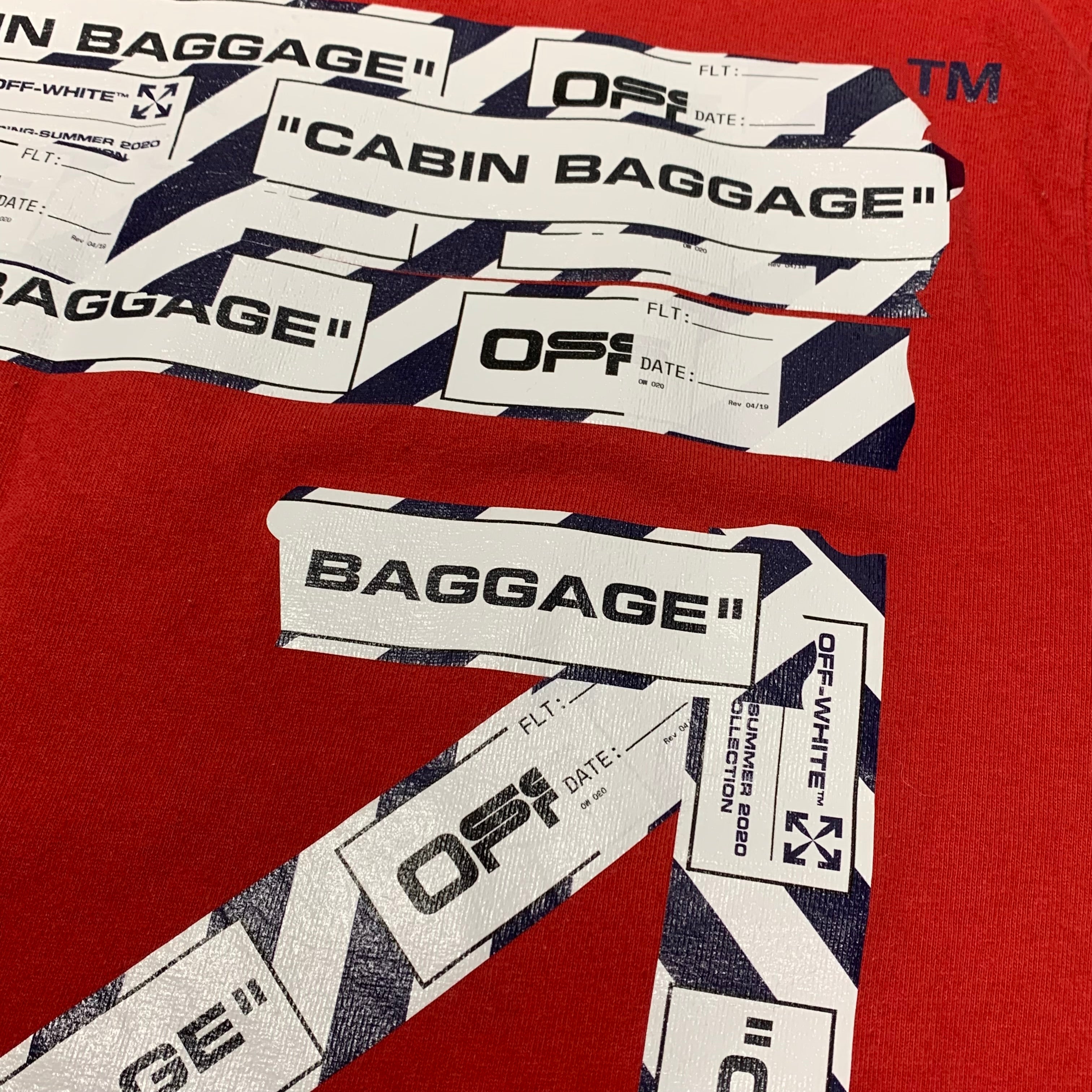 Off White Medium Tee Airport Arrows Red T-Shirt Virgil Abloh