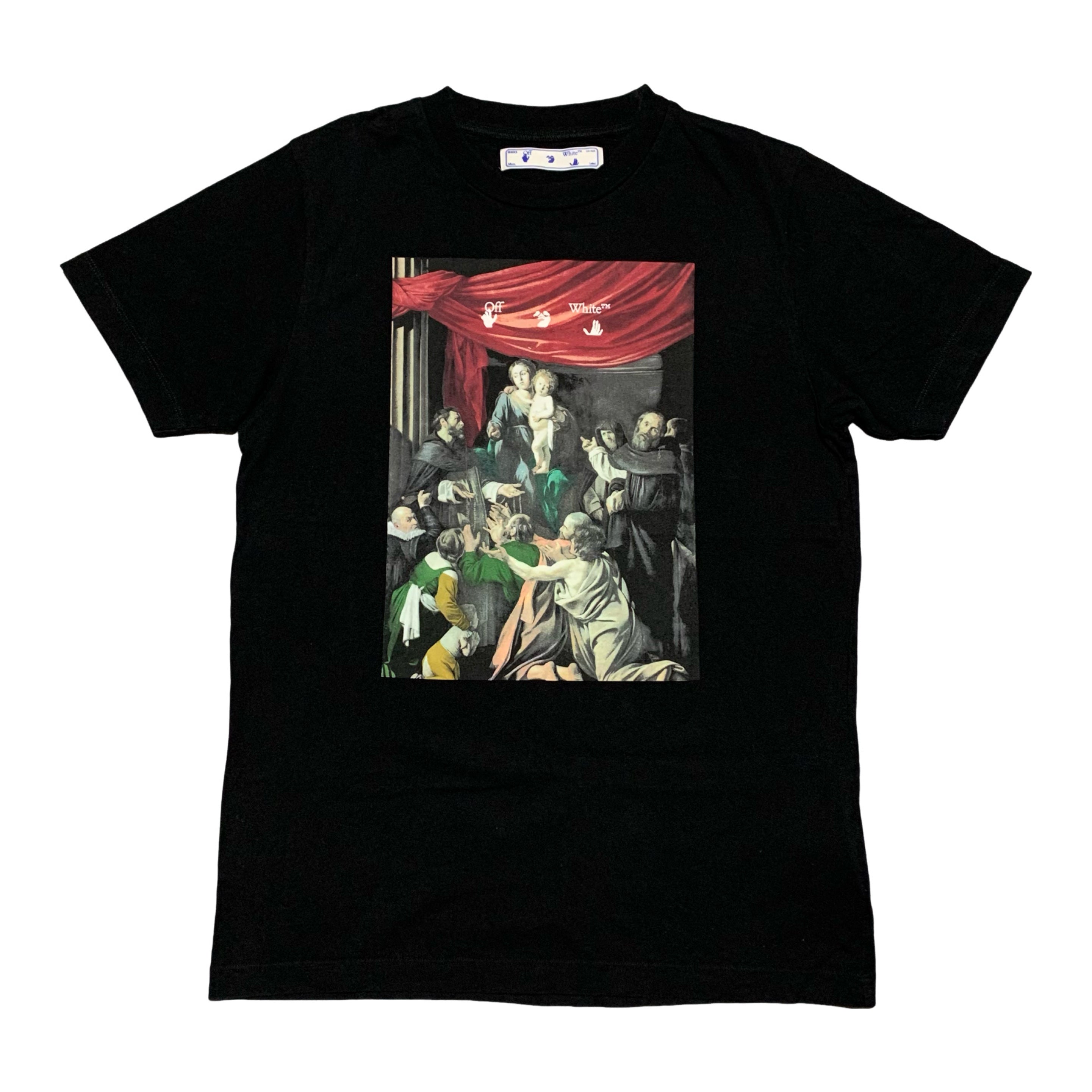 Off White Medium Caravaggio Graphic Arrows Black Tee Virgil Abloh