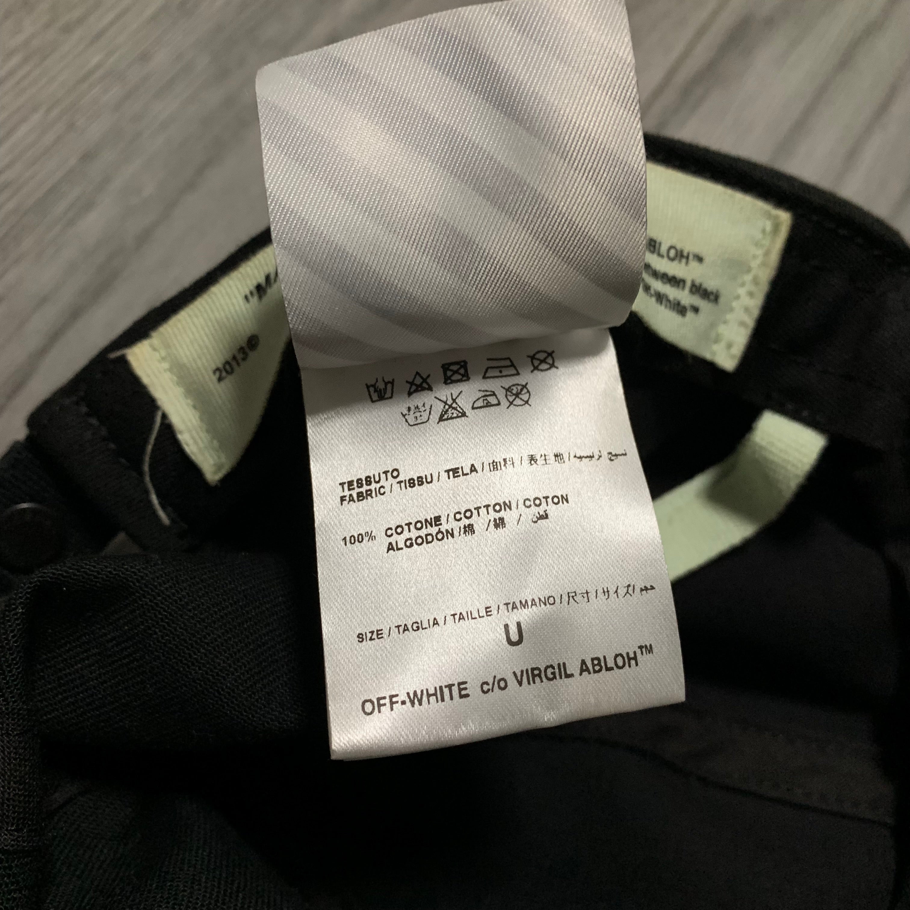 Off White Hat Spray Paint Diagonal Black Cap Virgil Abloh