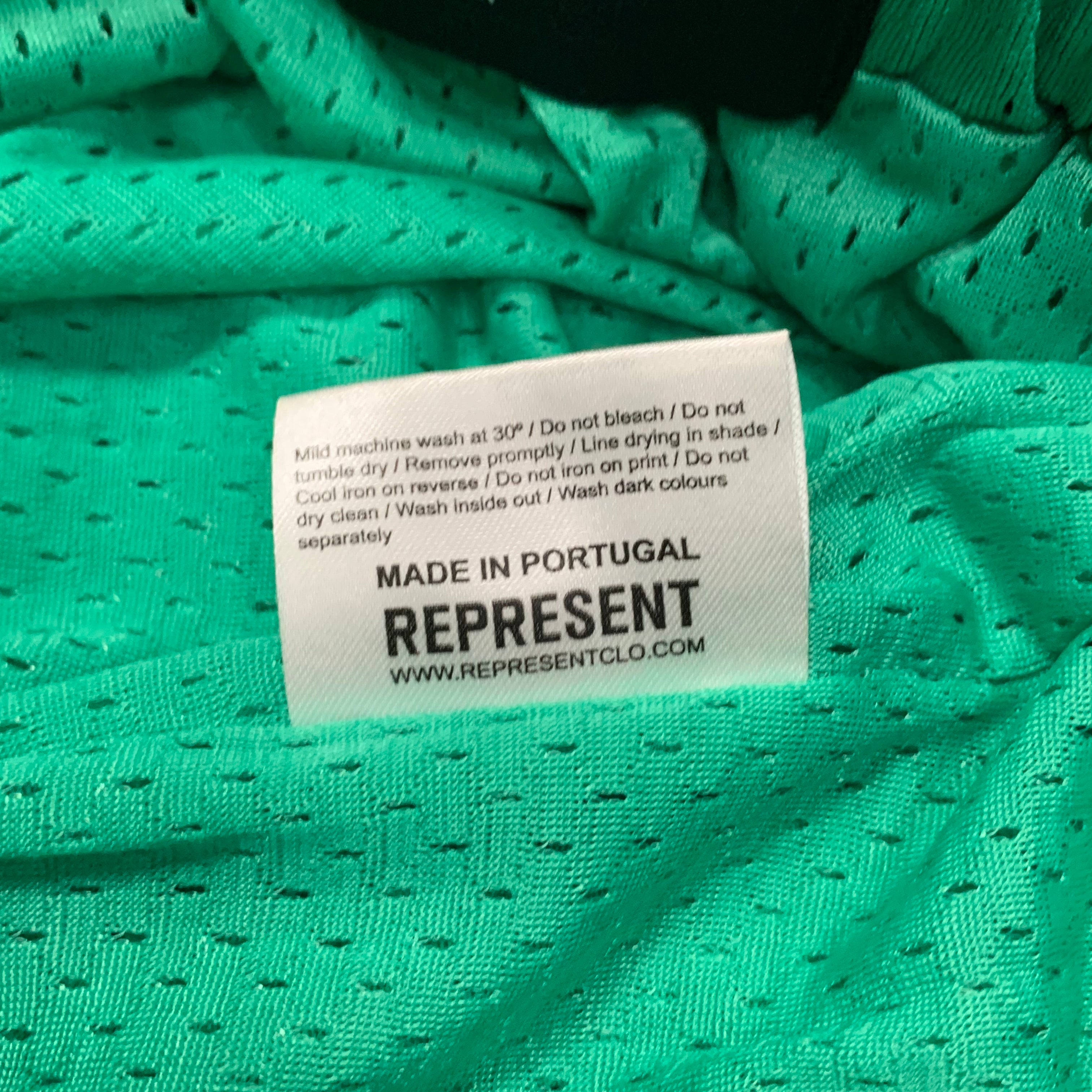 Represent Medium Shorts Owners Club Island Green Zip Mesh Shorts