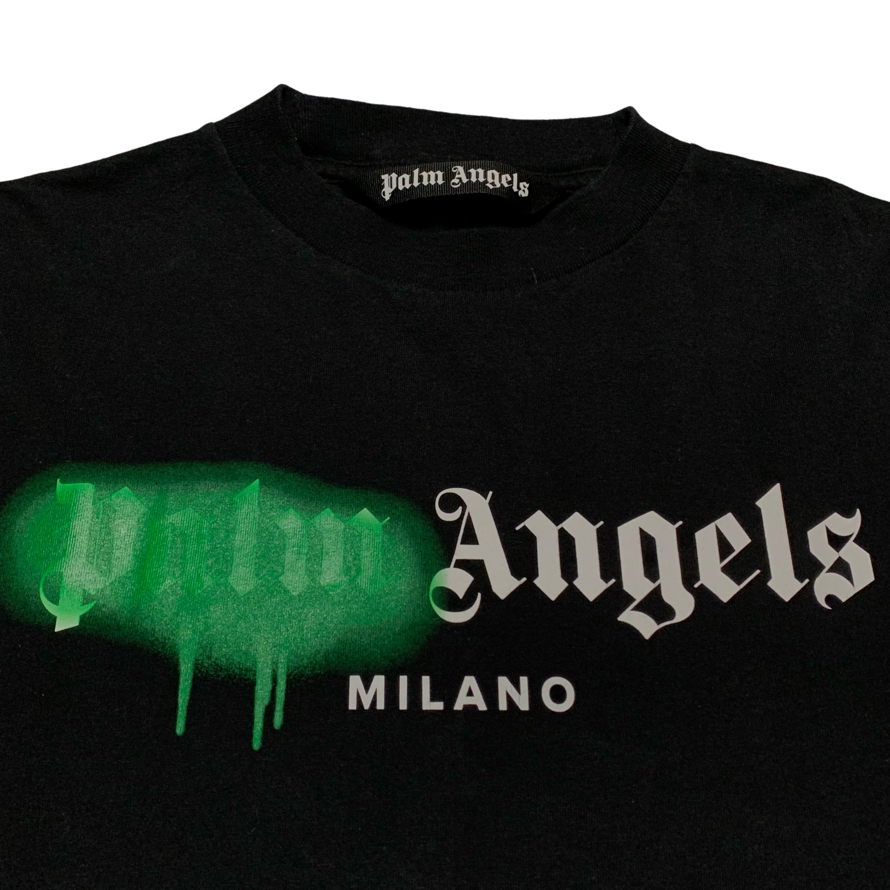 Palm Angels Small Milano Graphic Sprayed Black Tee