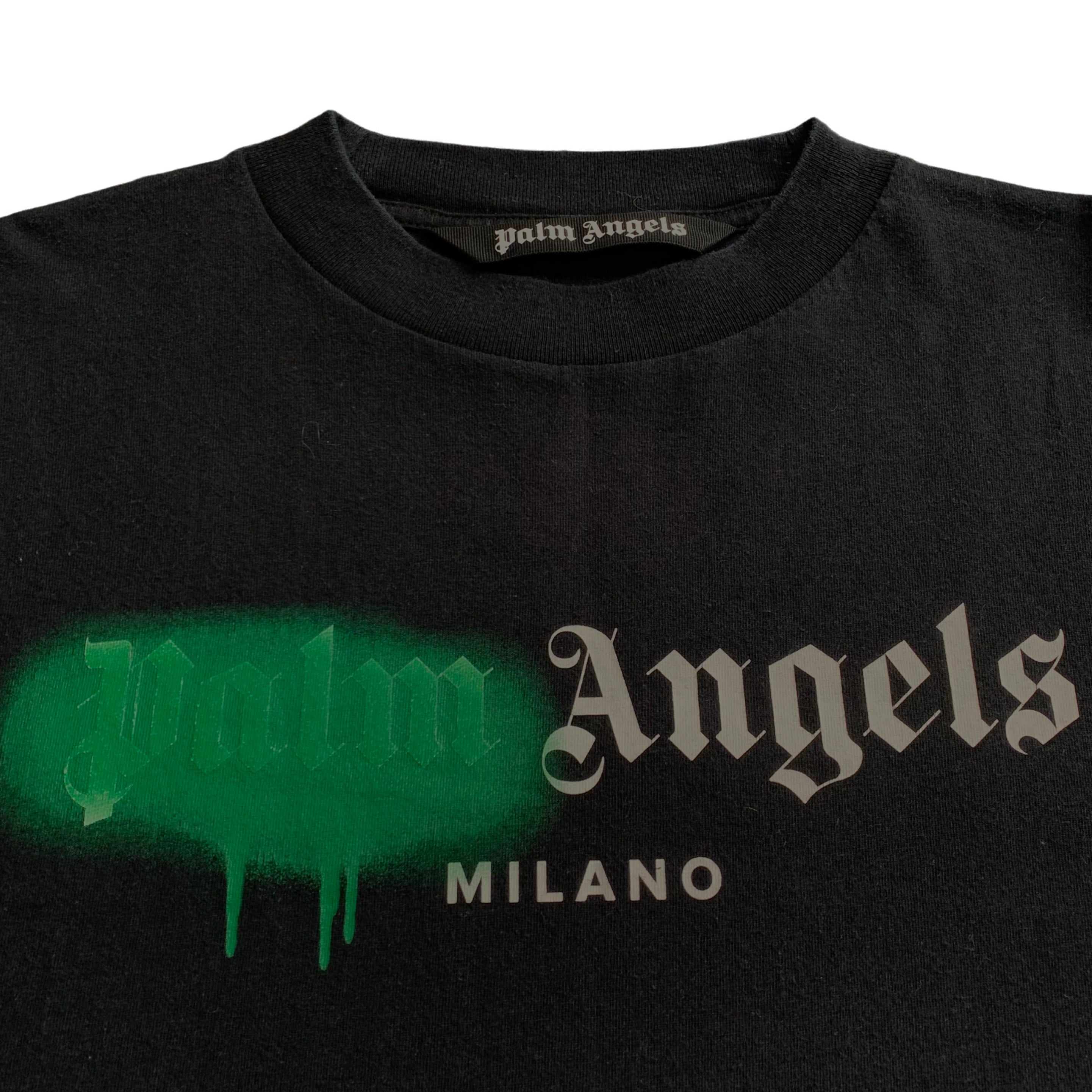 Palm Angels Medium Tee Milano Sprayed Black T-Shirt