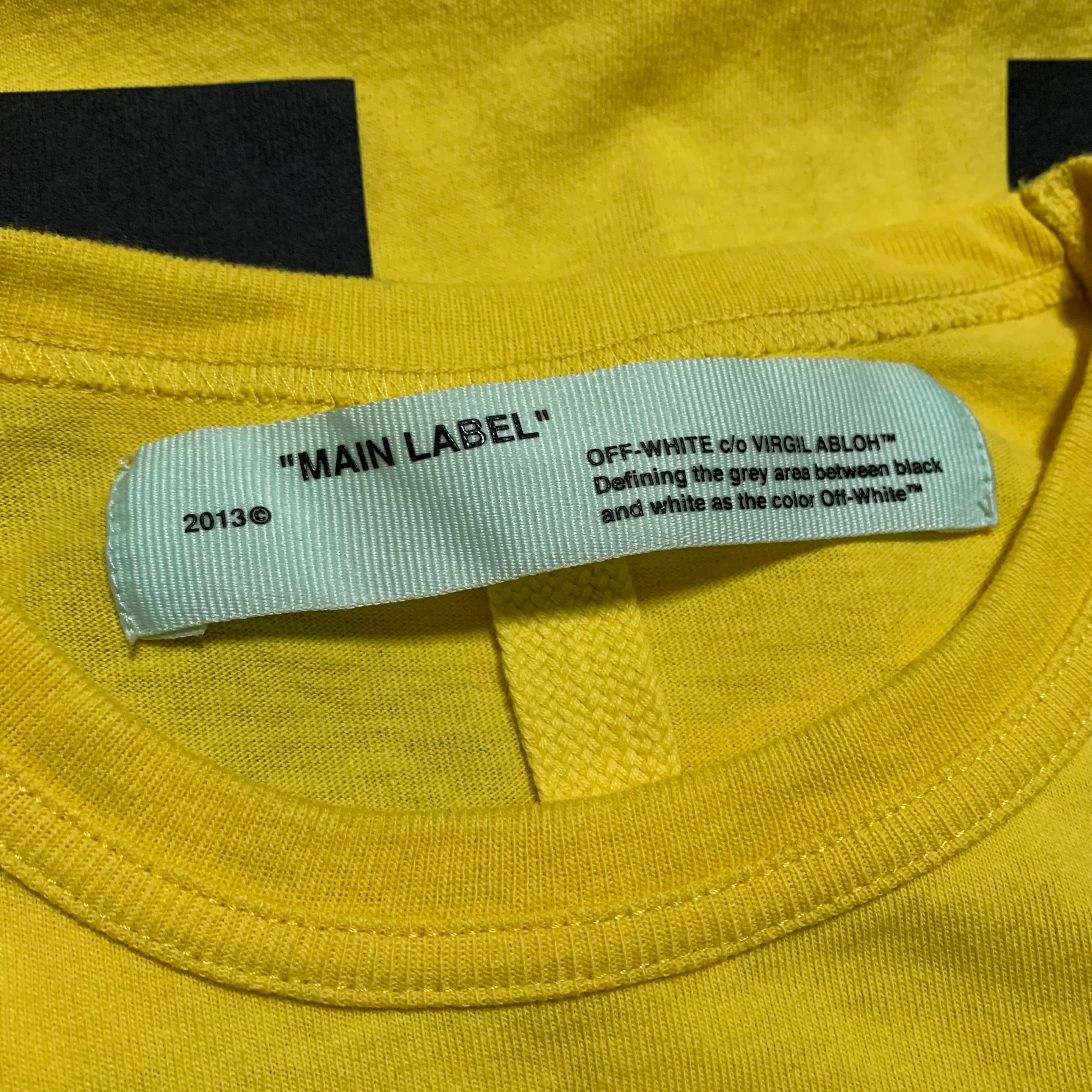 Off White XS Hand Arrows Yellow Long Sleeve Top Virgil Abloh