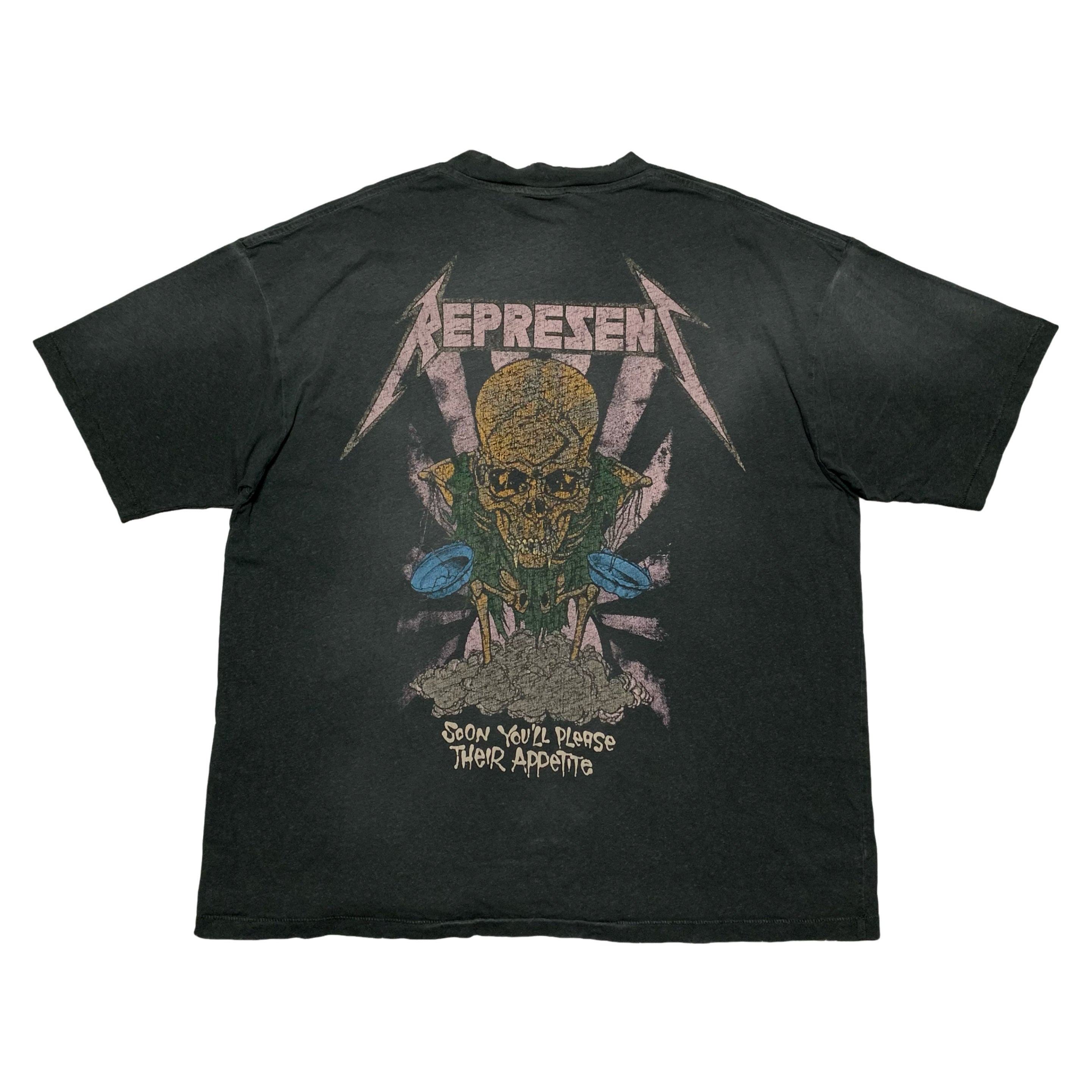 Represent Large Metallica Justice Stained Black Tee