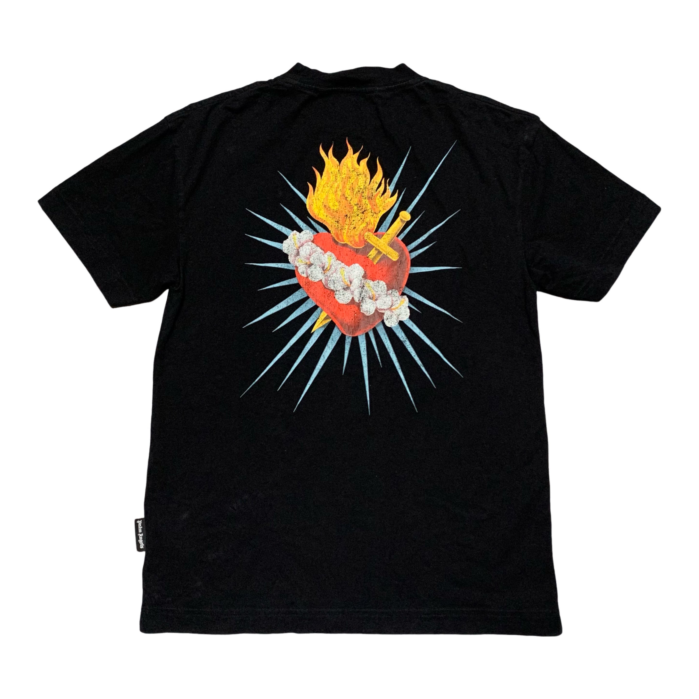 Palm Angels Small Heart Back Graphic Black Tee