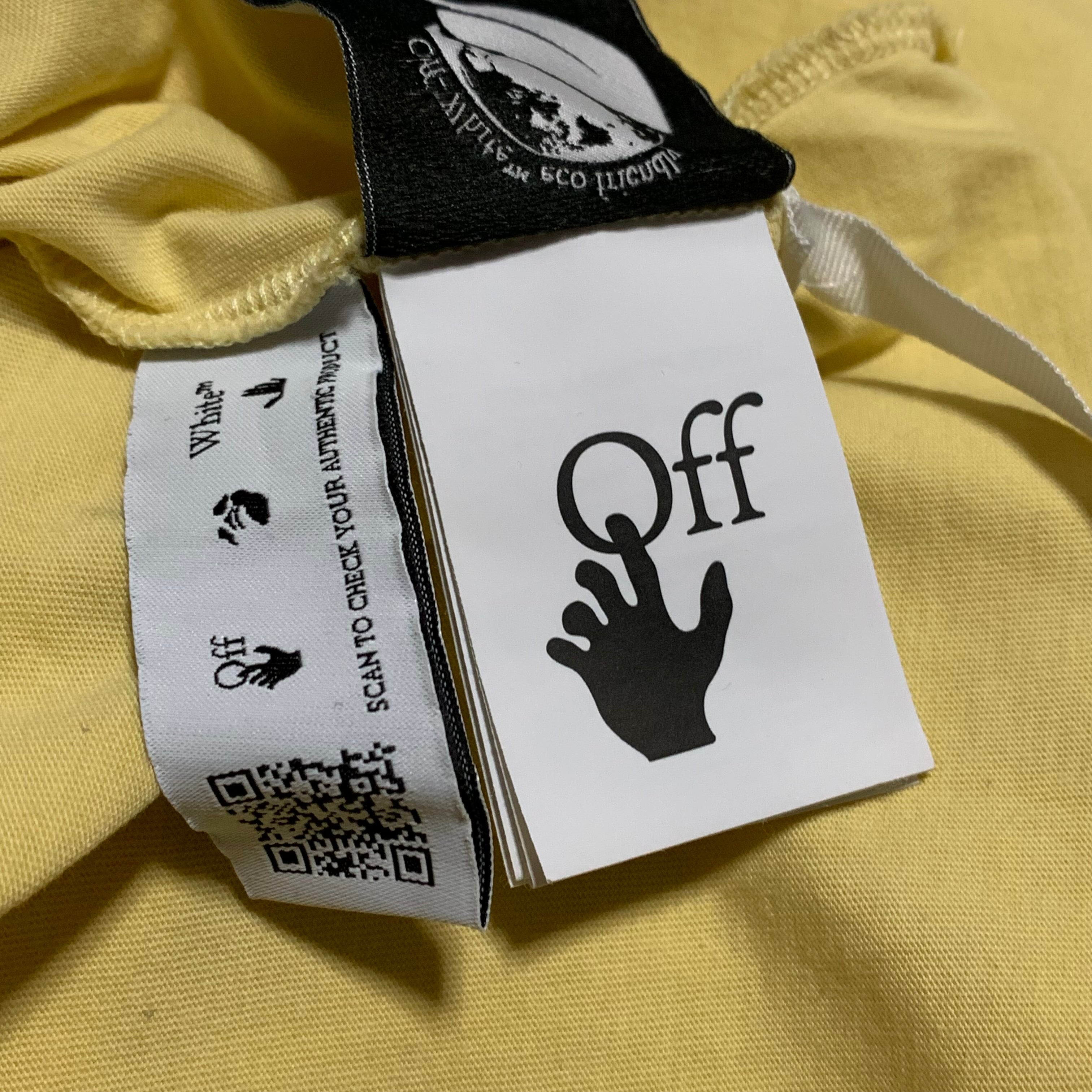 Off White Small Sprayed Off Yellow Tee Virgil Abloh