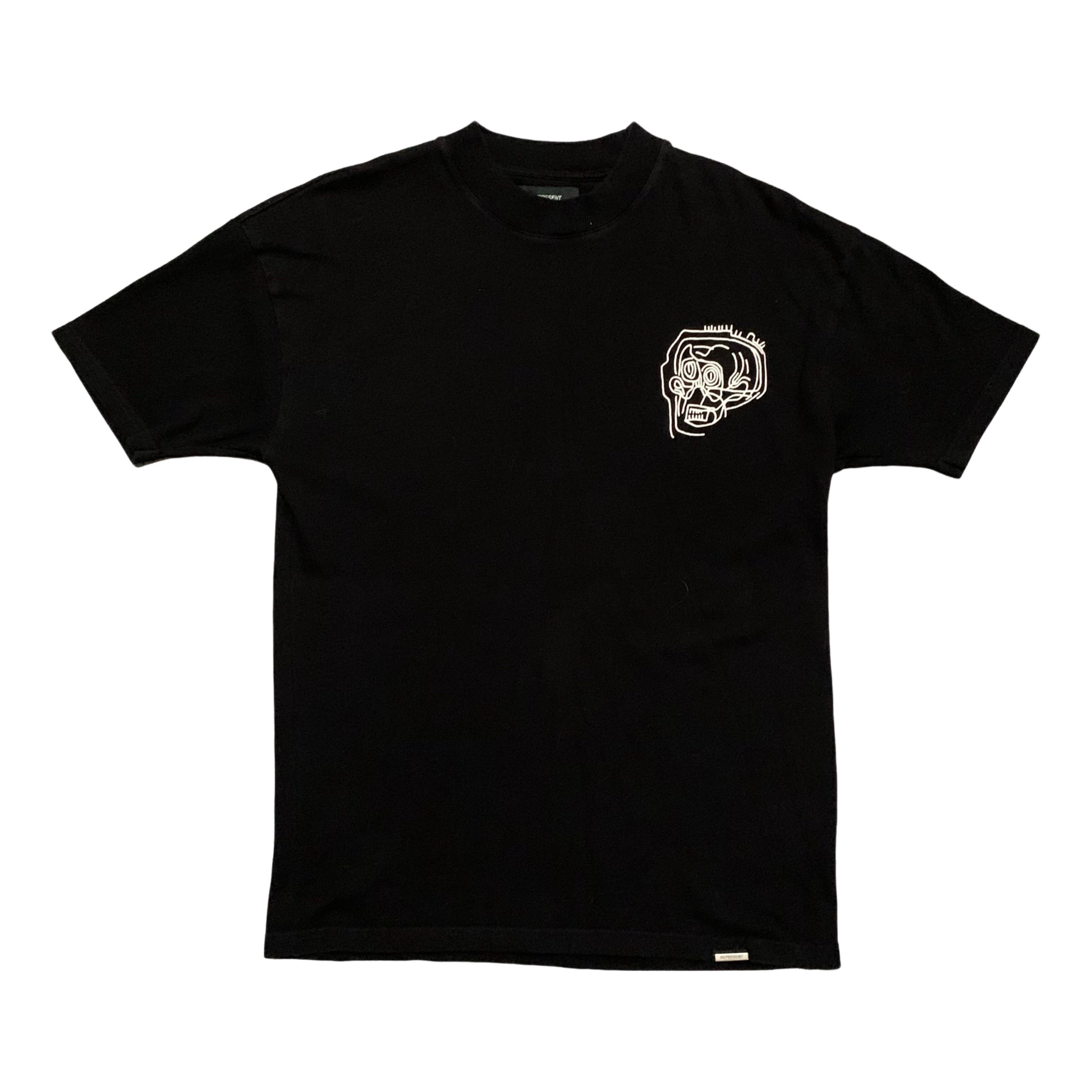 Represent Small Basquiat Skull Jet Black Tee Sample 1/1