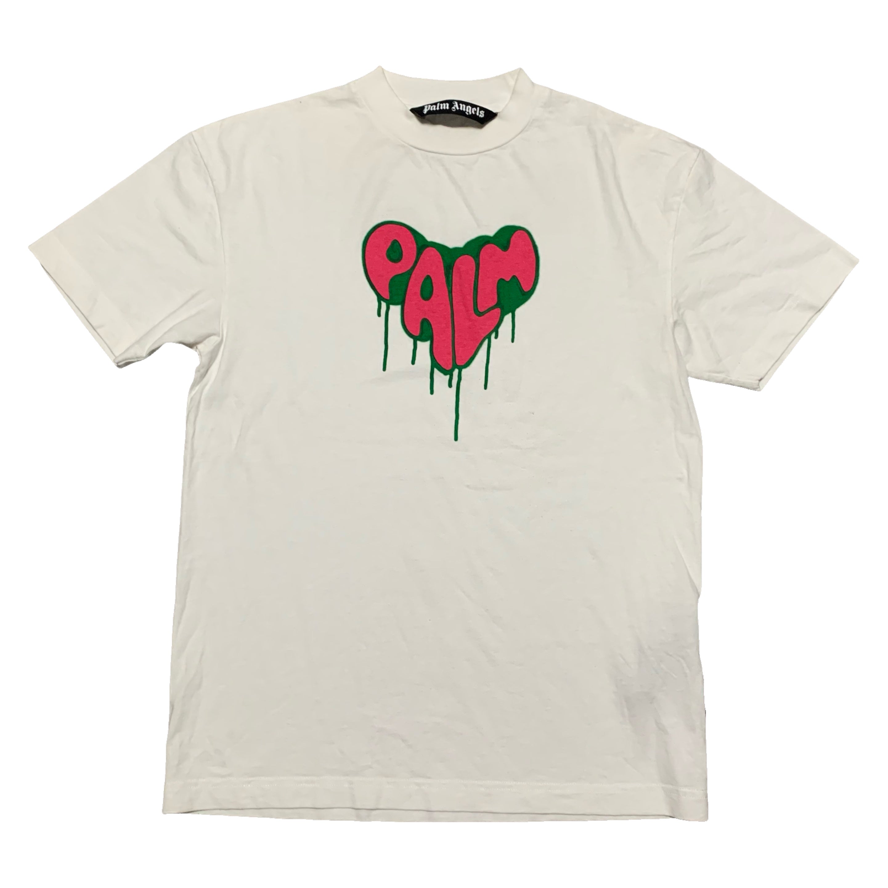 Palm Angels Small Spray Heart White Tee