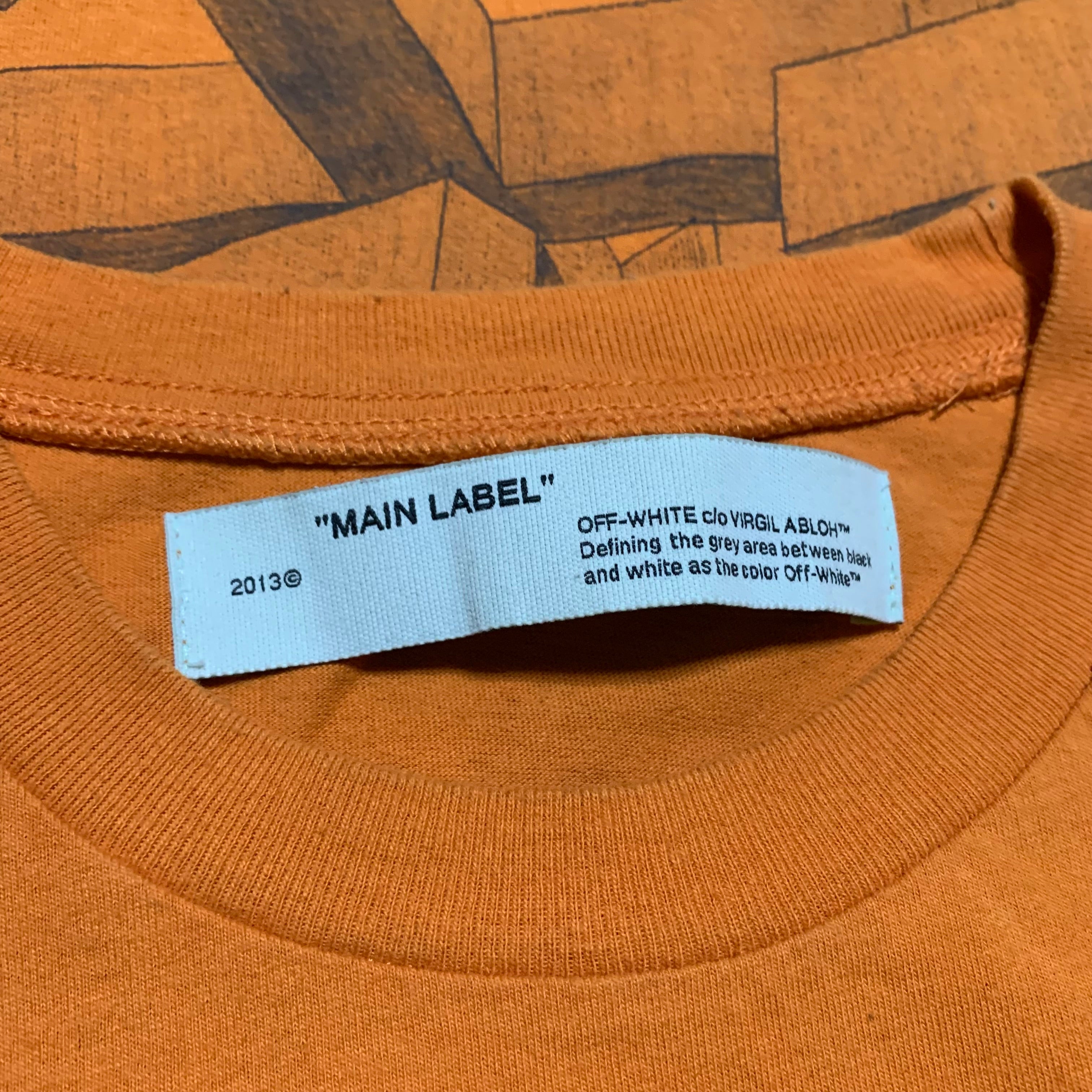 Off White Small Arrows Graphic Orange Tee Virgil Abloh