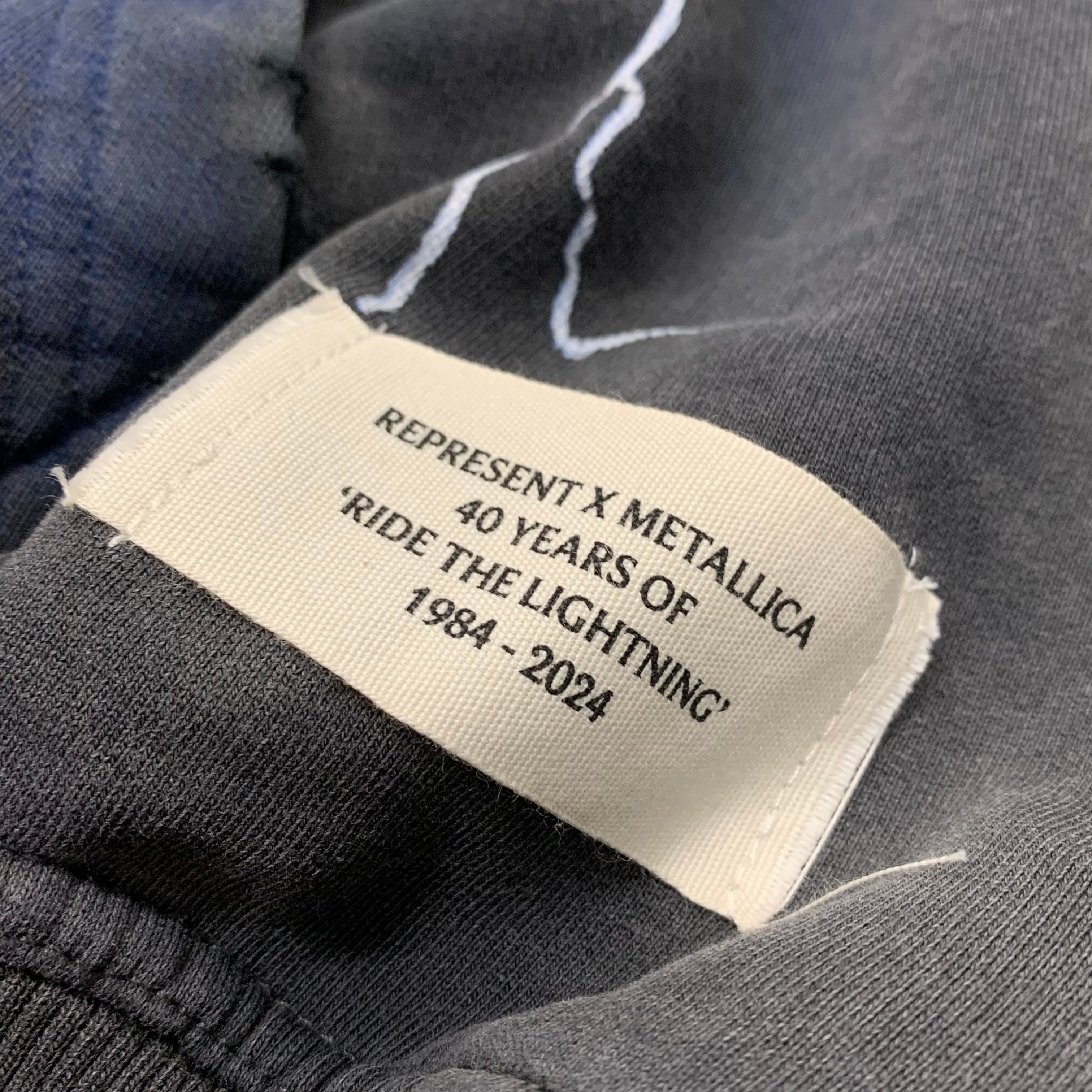 Represent Small Hoodie Metallica Ride The Lighting Vintage Grey Hoodie