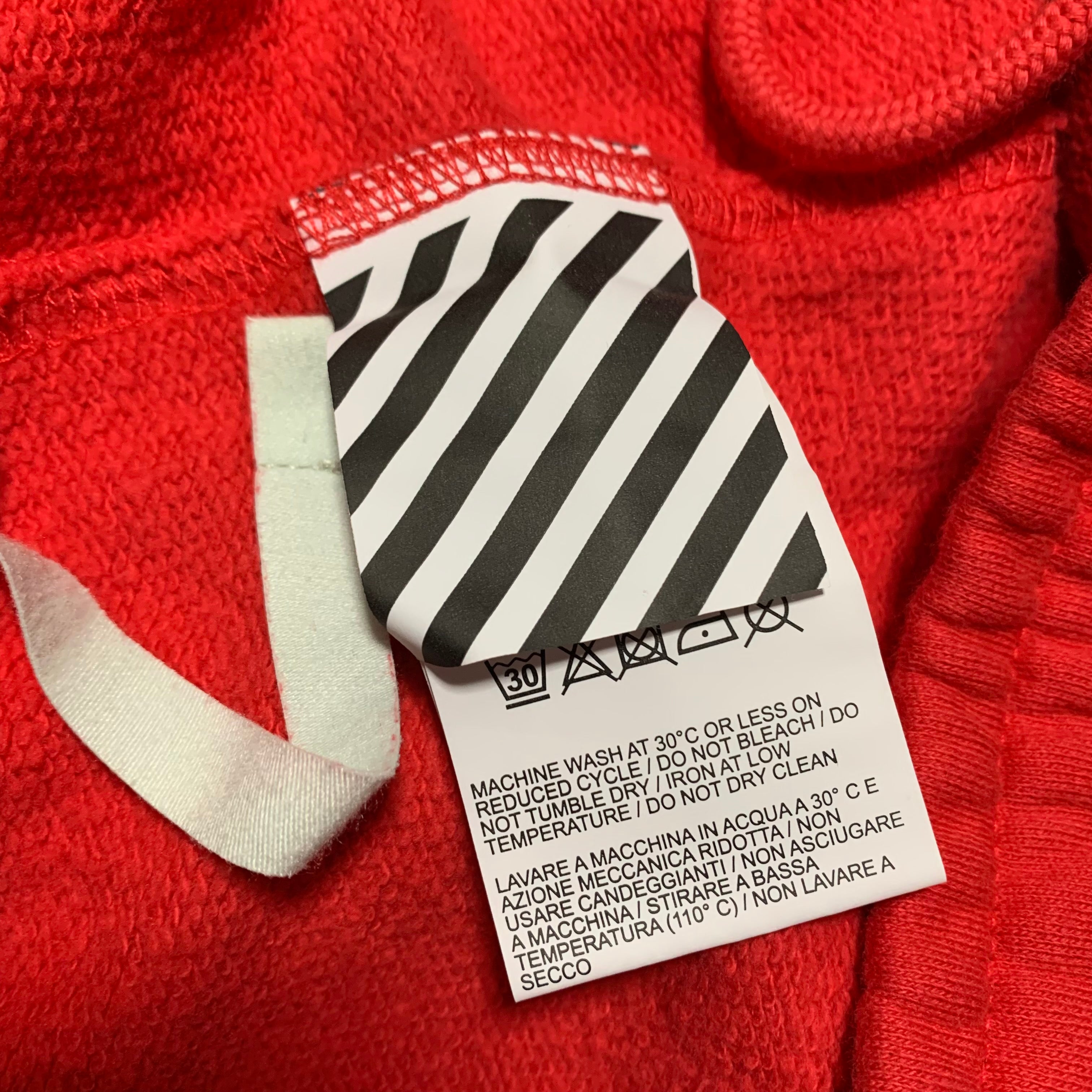 Off White XL Shorts Outline Diag Red Bottoms Virgil Abloh