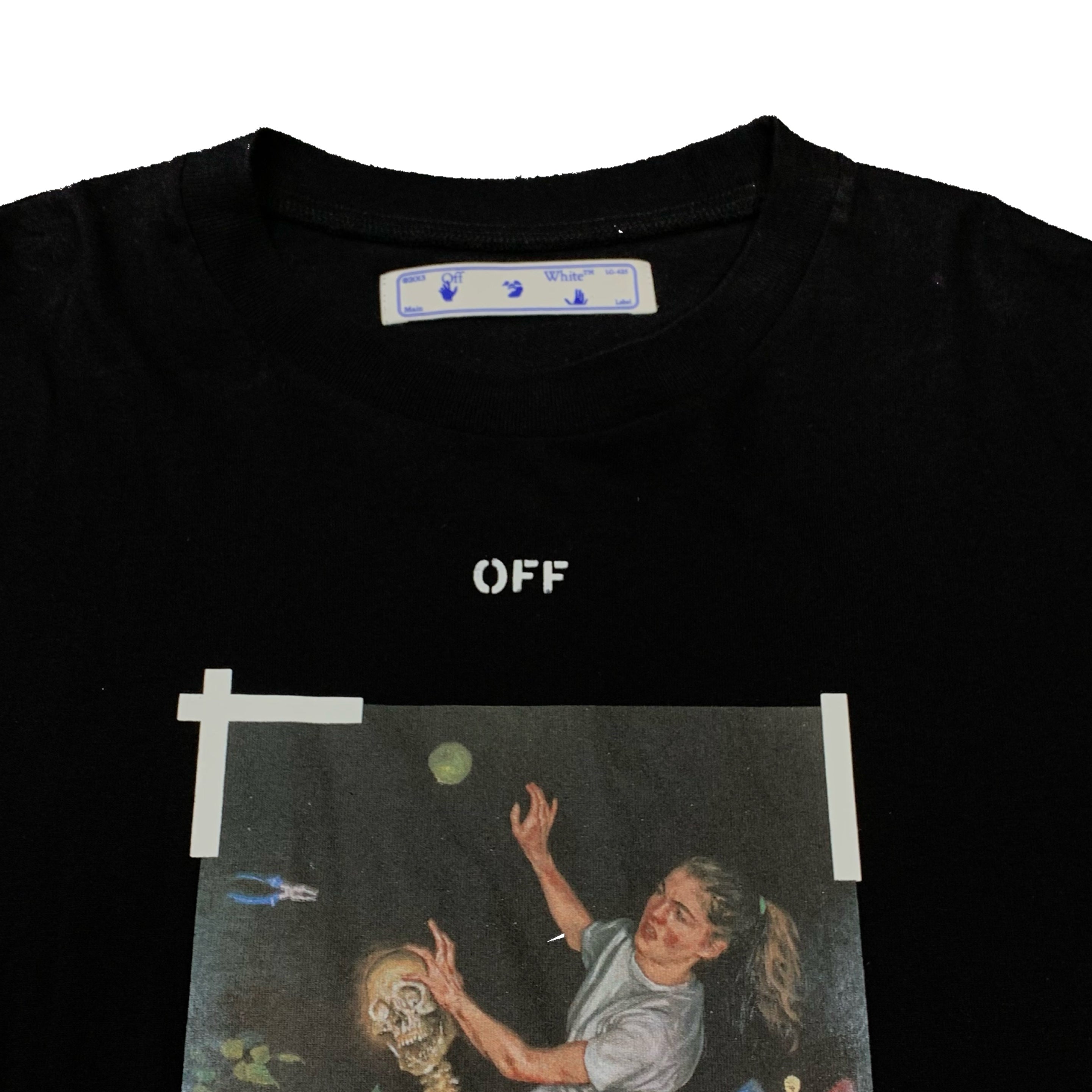 Off White Medium Tee Pascal Skeleton Arrows Black T-Shirt Virgil Abloh