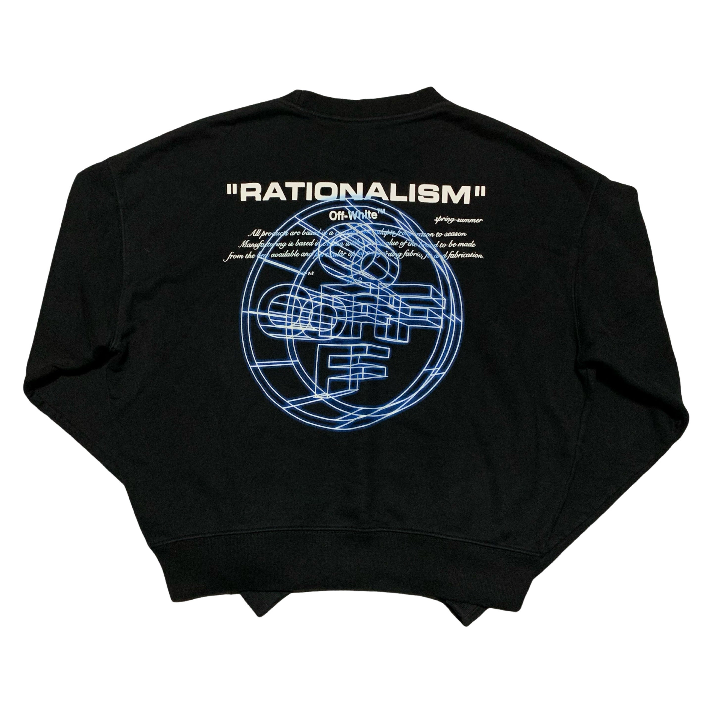 Off White Medium Rationalism Black Sweatshirt Crewneck Virgil Abloh