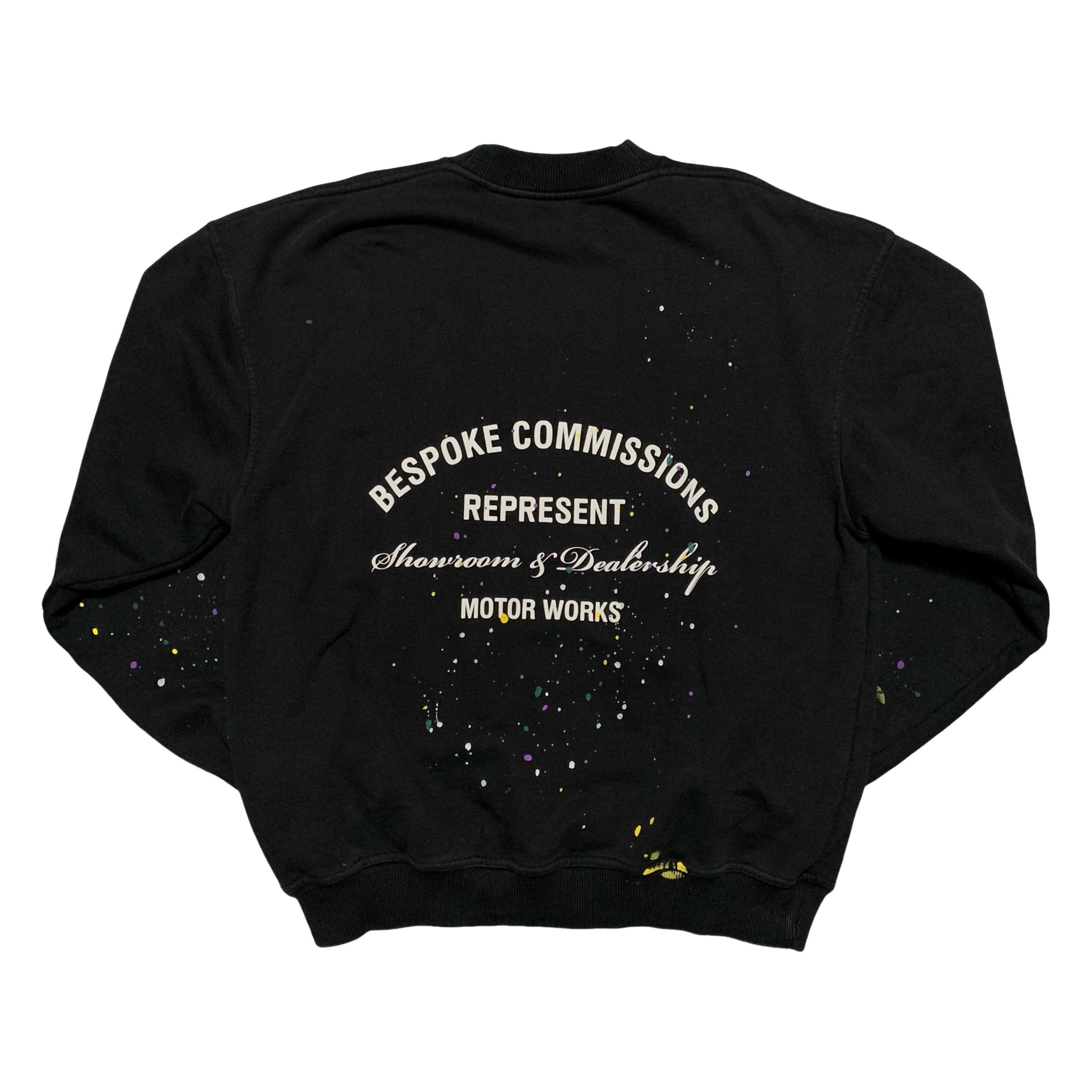 Represent Medium Bespoke Commissions Jet Black Sweater Sweatshirt Paint Splatter