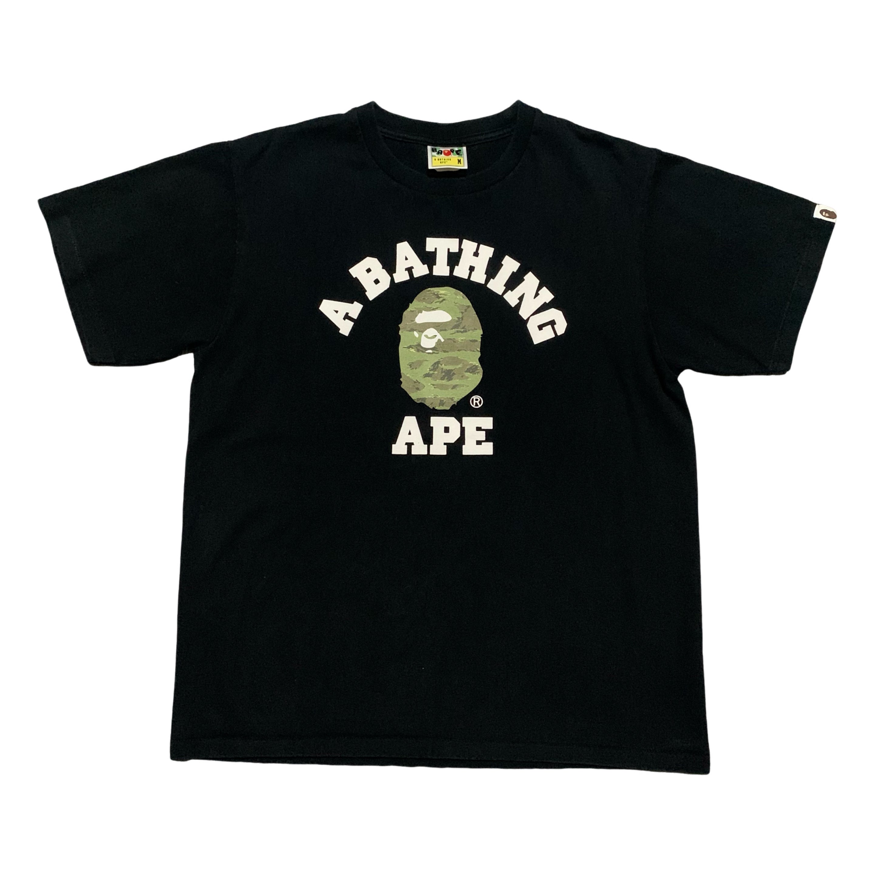 Bape Medium College Tiger Camo Black Tee A Bathing Ape