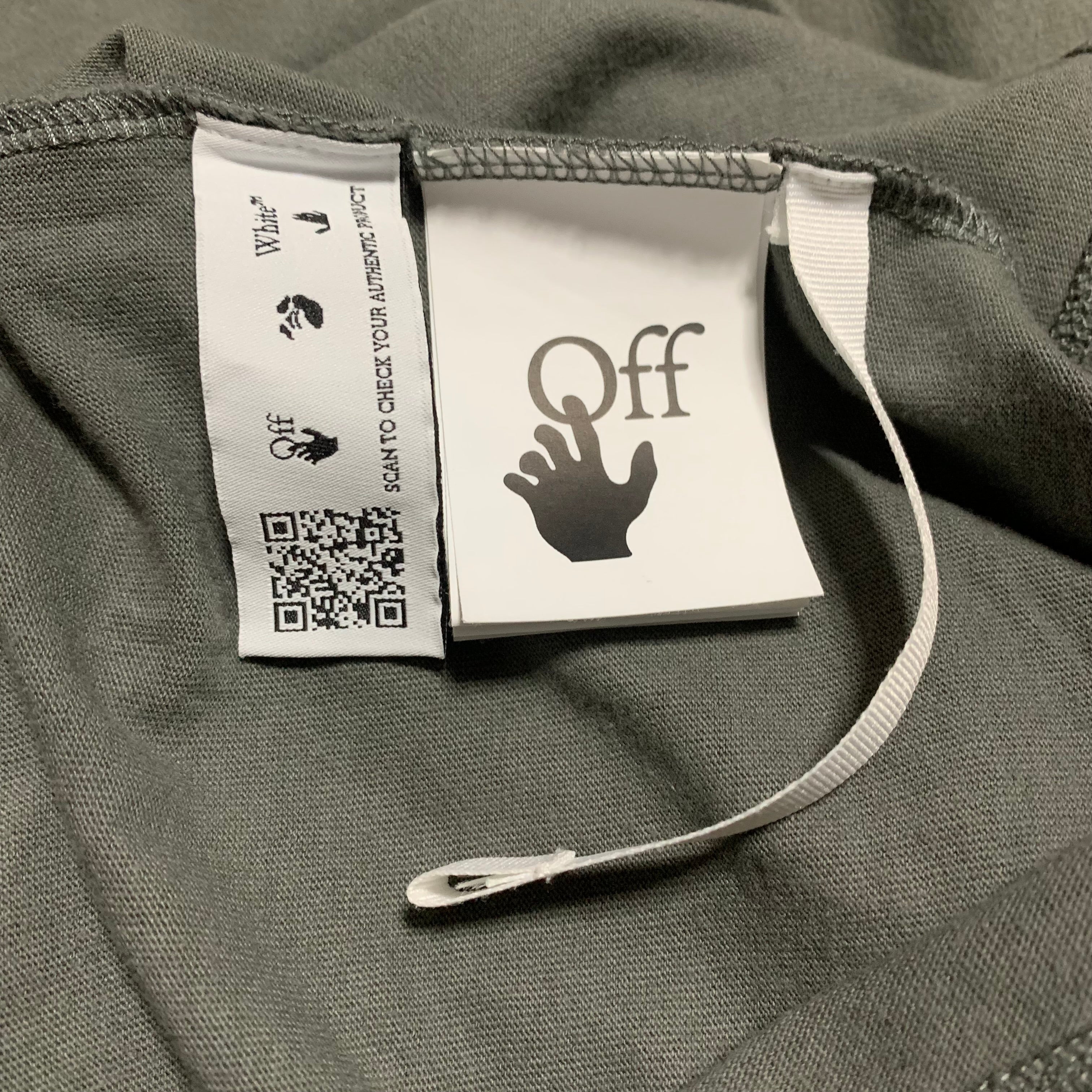 Off White Medium Teddy Arrows Grey Tee Virgil Abloh